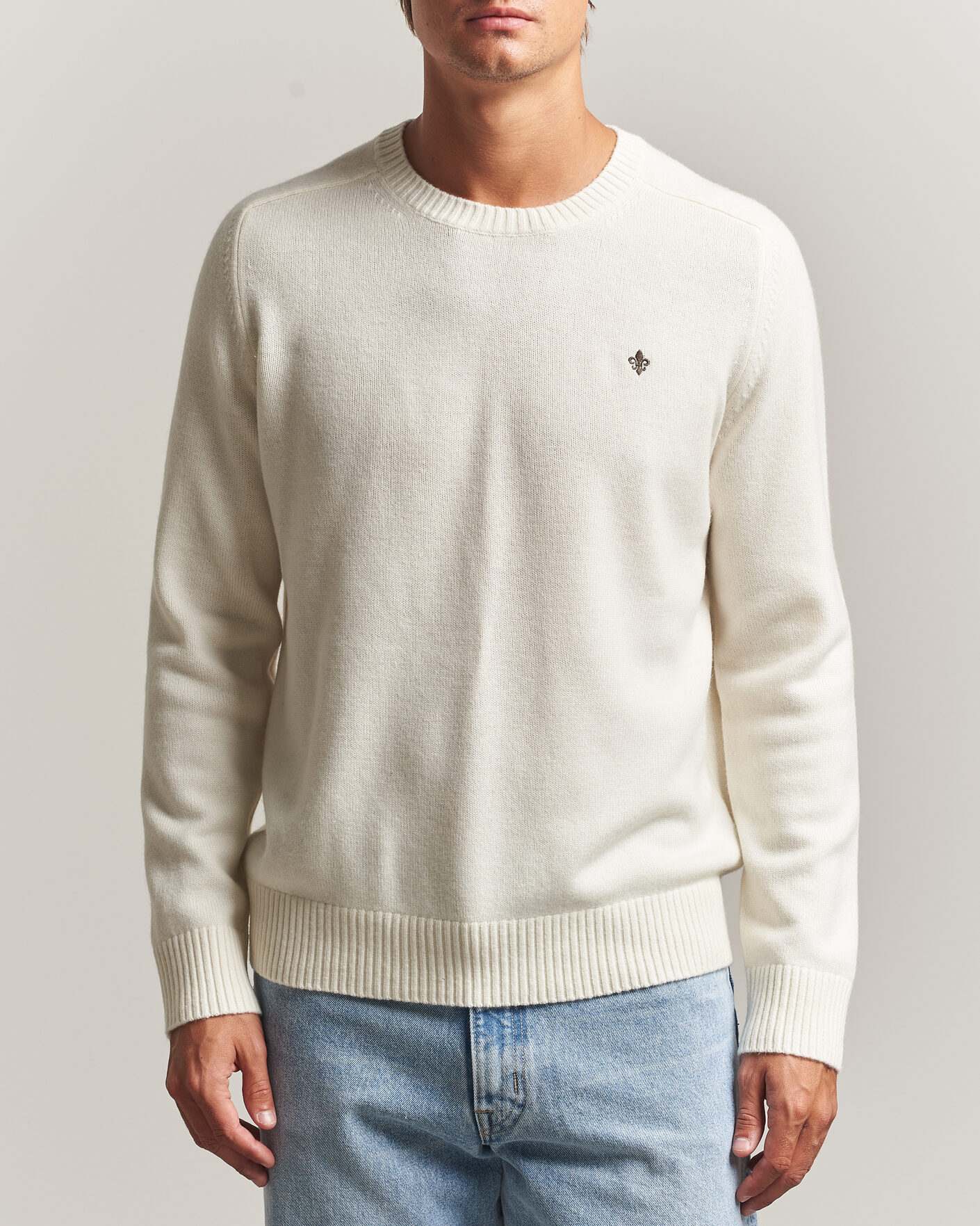 Herren | Pullover | Morris | Hertford Lambswool Crew Neck Off White