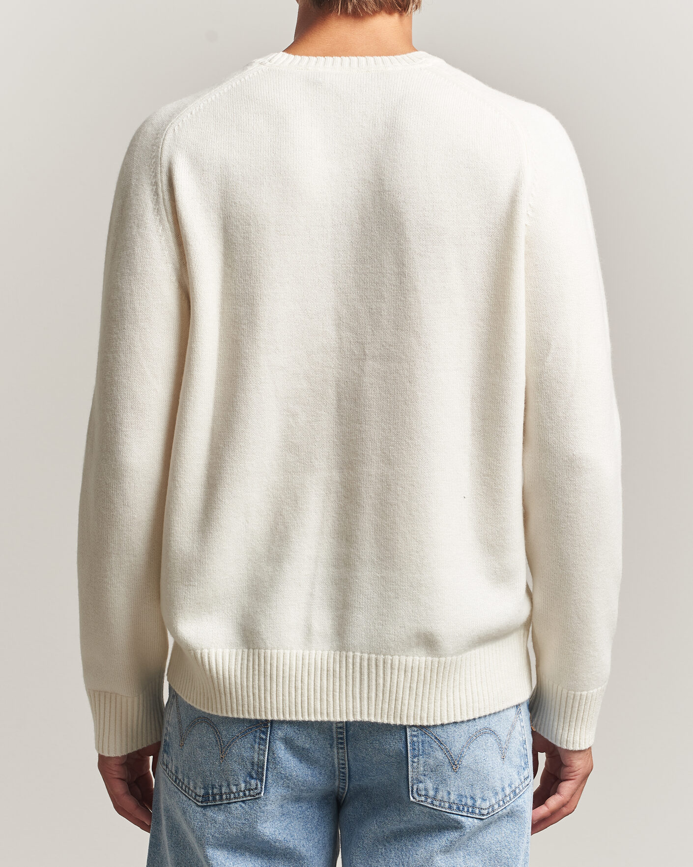 Herren | Pullover | Morris | Hertford Lambswool Crew Neck Off White