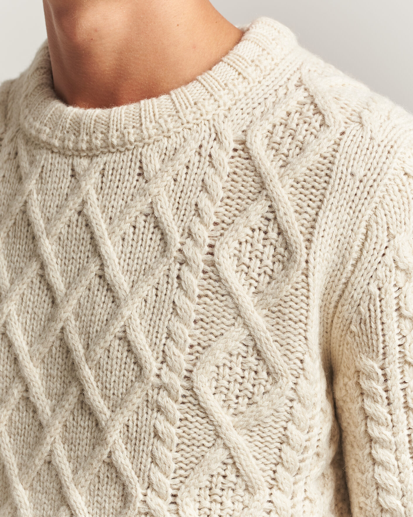 Herren | Pullover | Morris | Ramsey Cable Sweater Off White