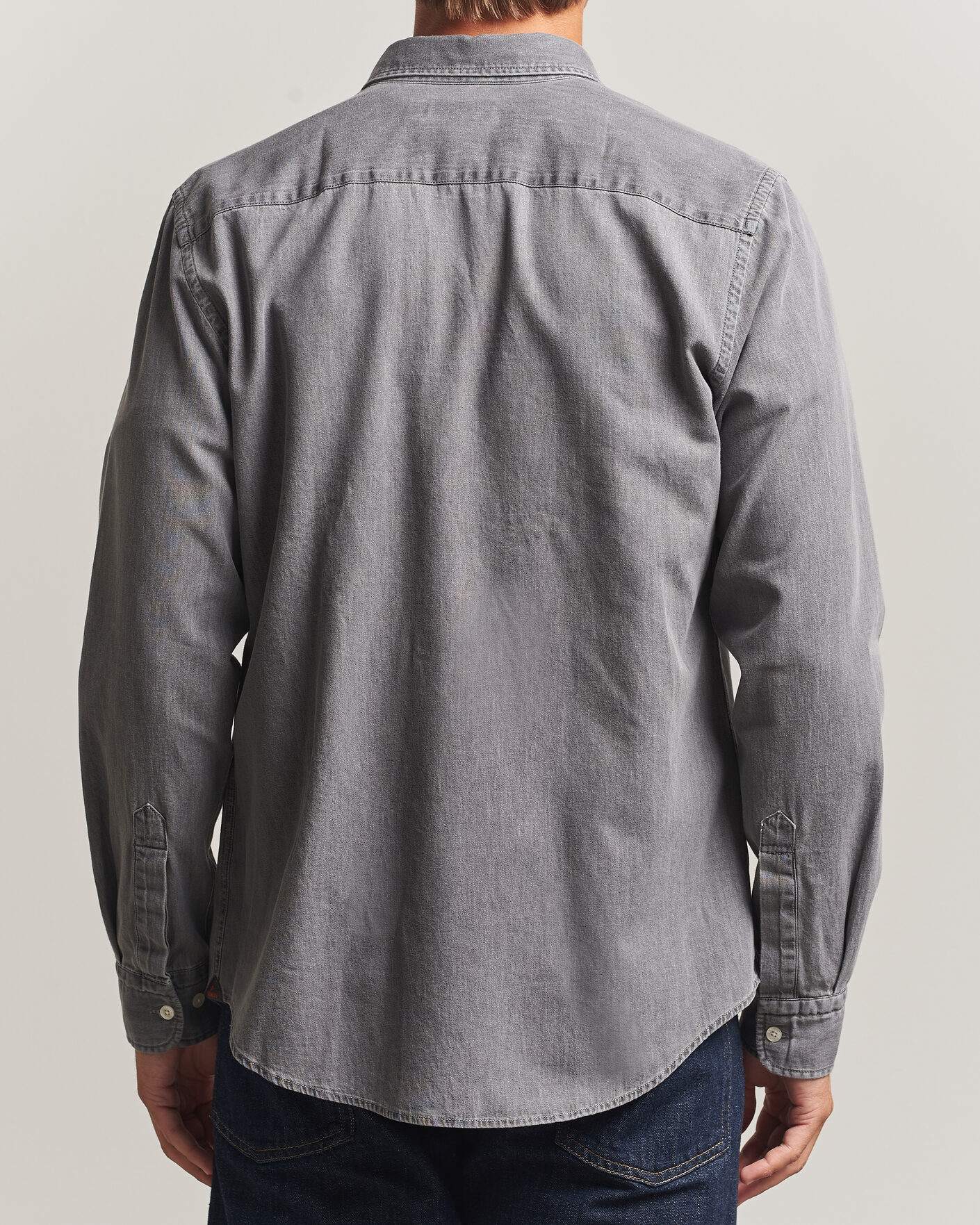 Herren | Hemden | Morris | Light Denim Shirt Grey