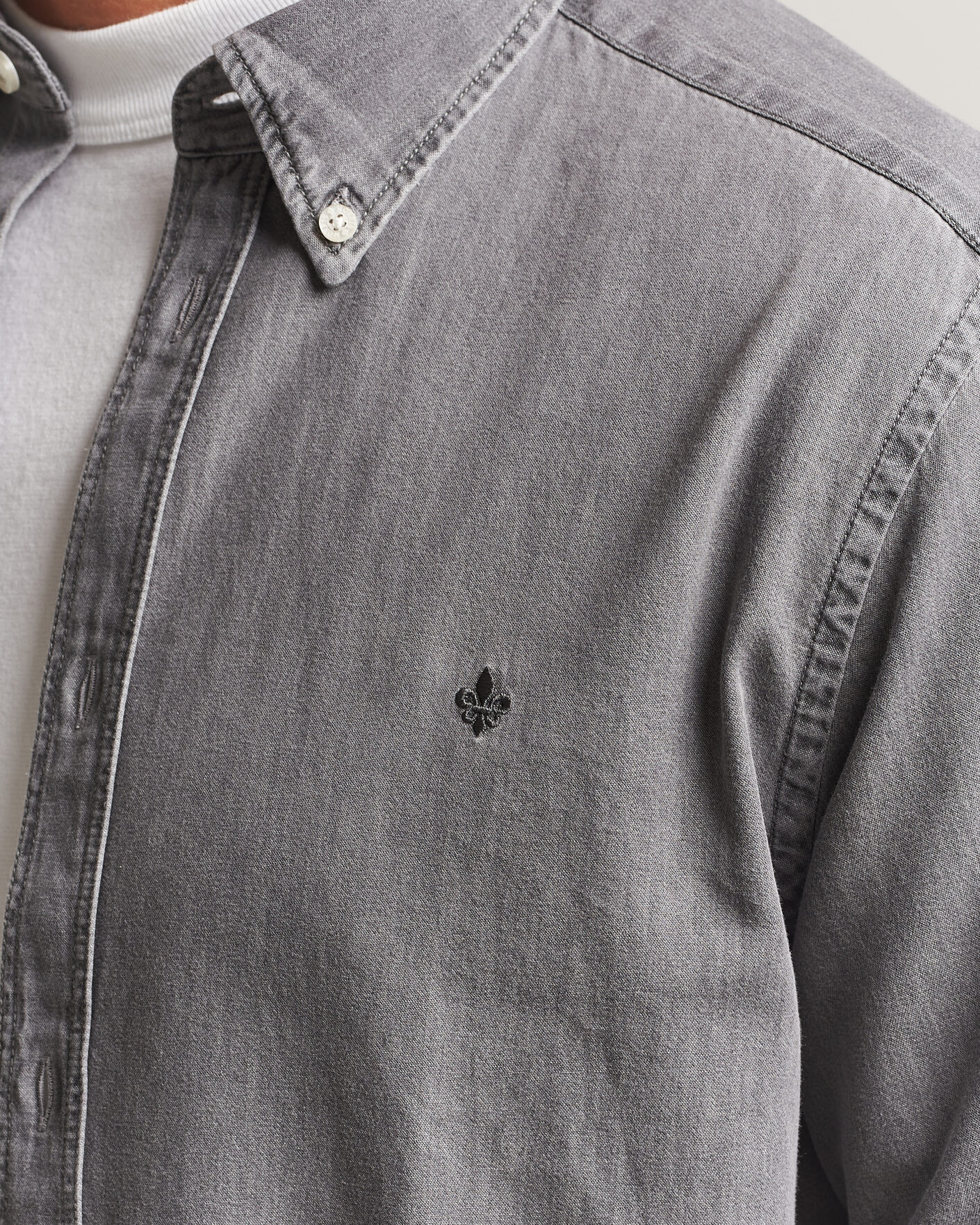 Herren | Hemden | Morris | Light Denim Shirt Grey