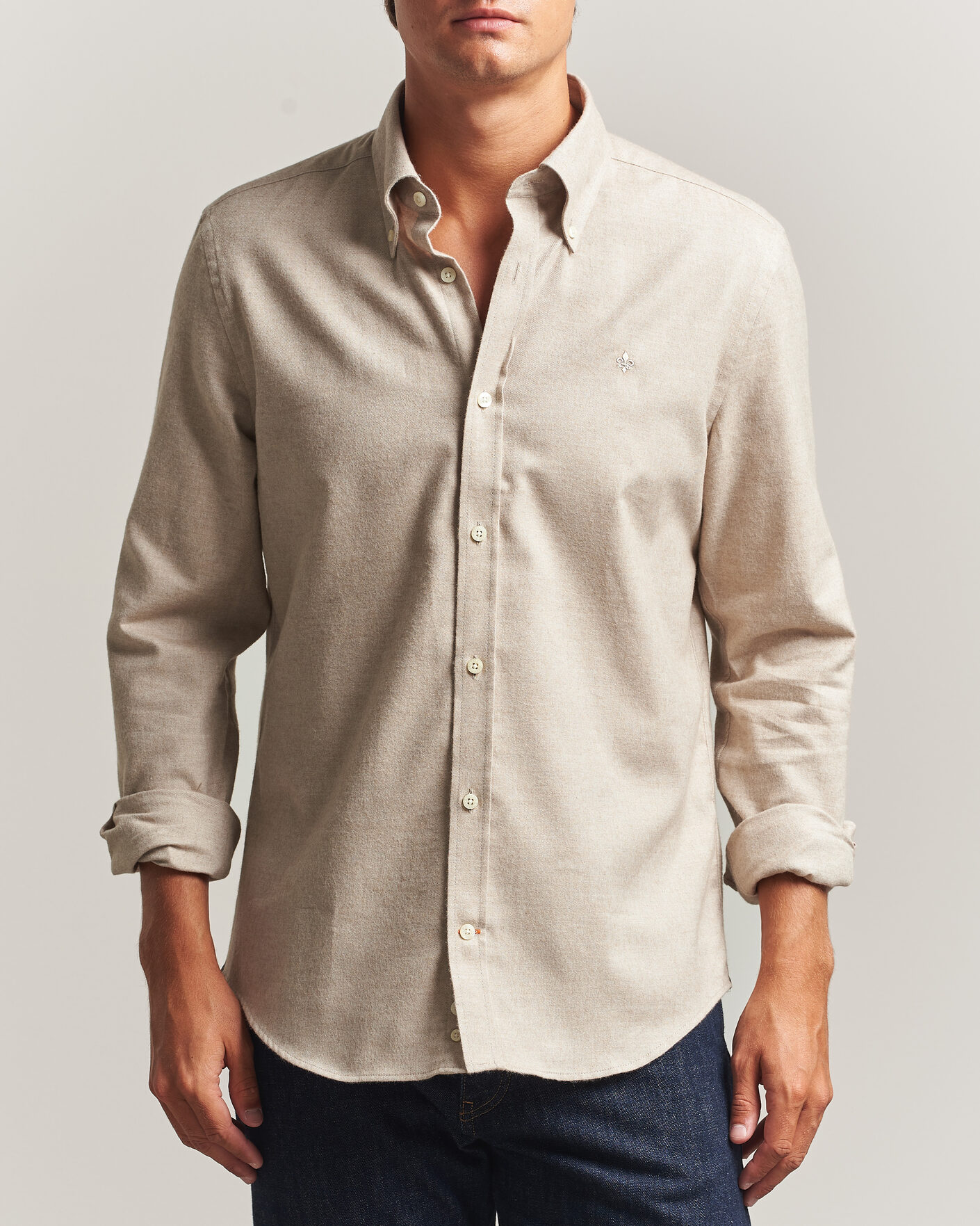 Herren | Hemden | Morris | Cashmere Twill Shirt Khaki