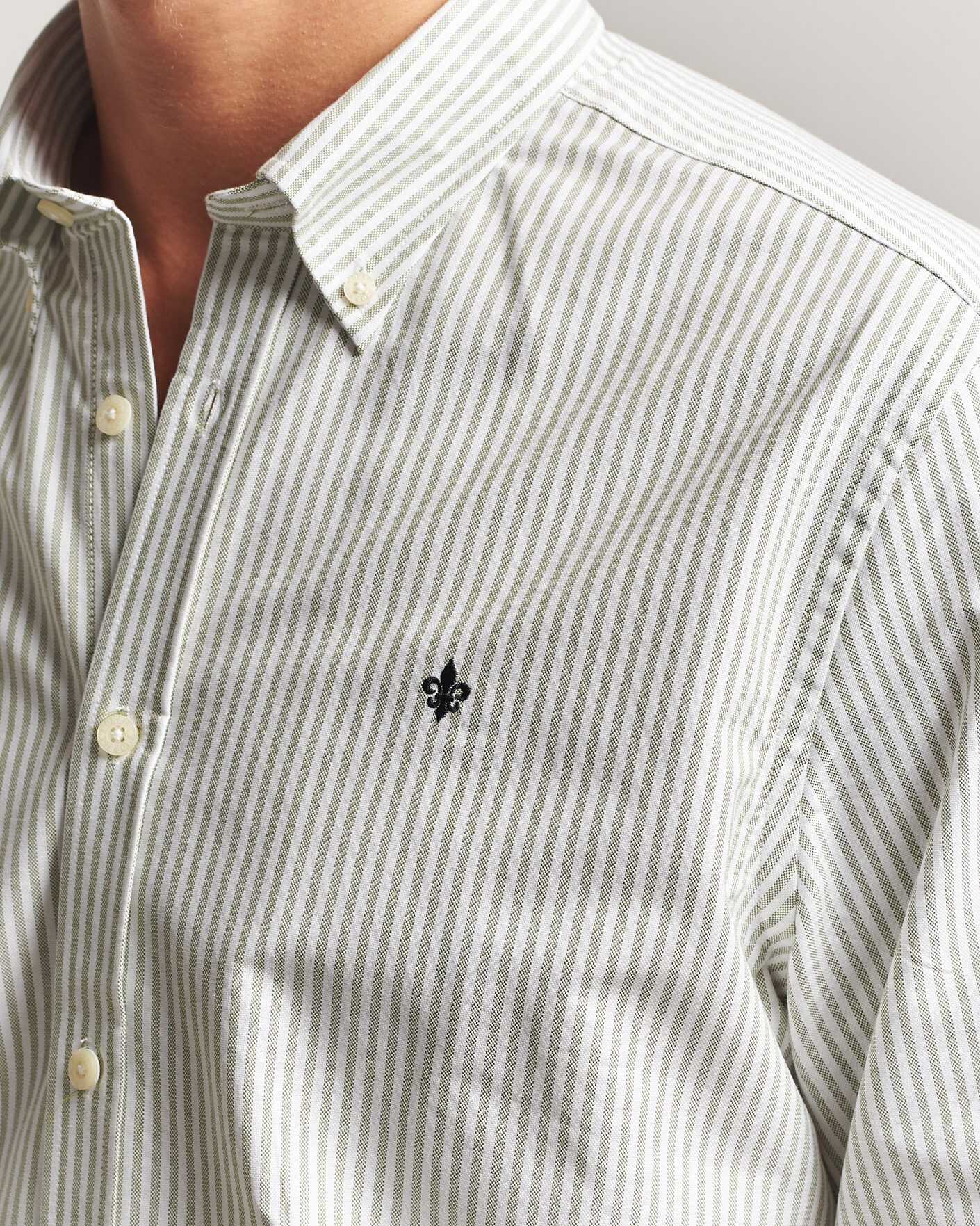 Herren | Hemden | Morris | Douglas Oxford Stripe Shirt Olive