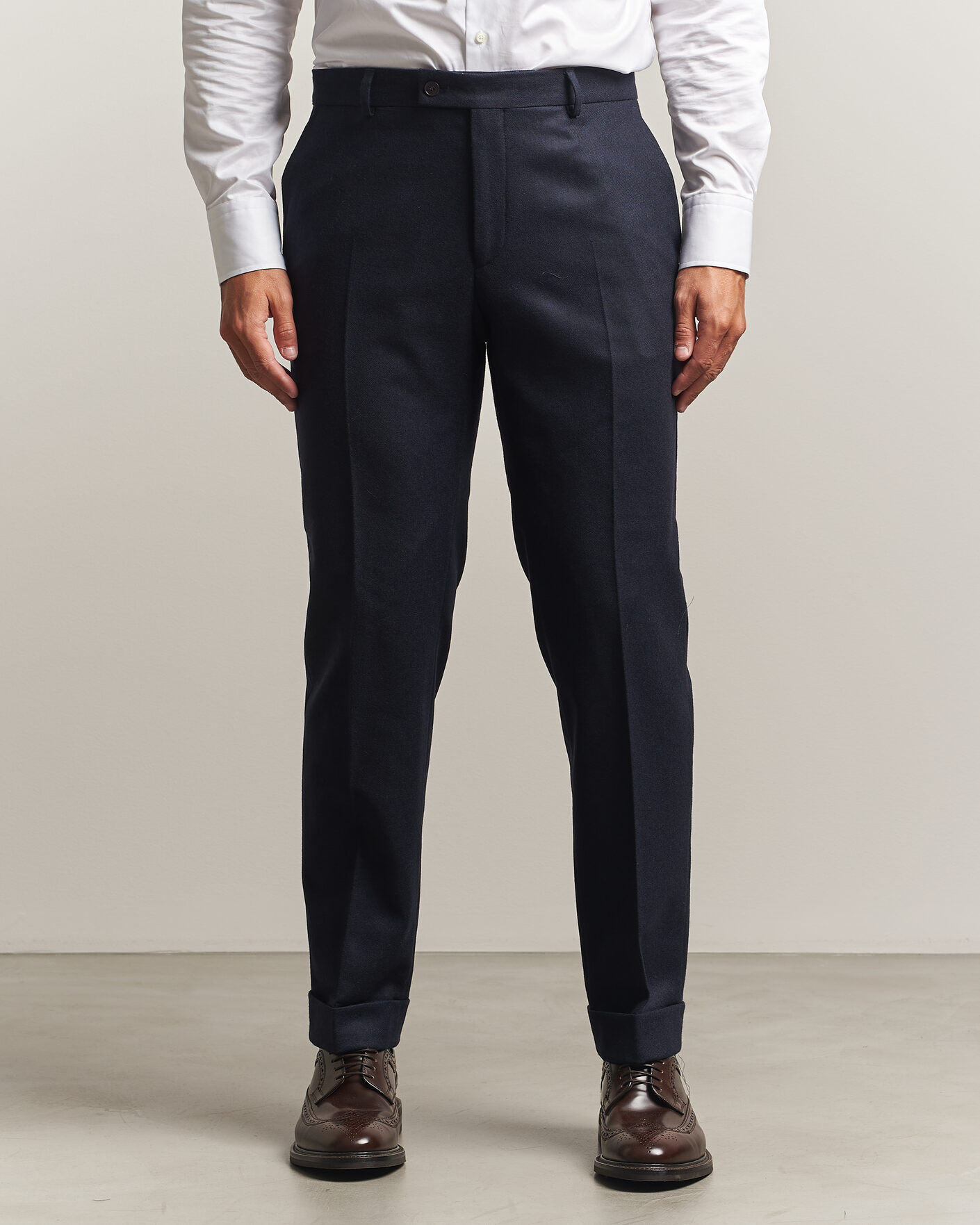 Herren | Hosen | Morris | Flannel Suit Trousers Navy