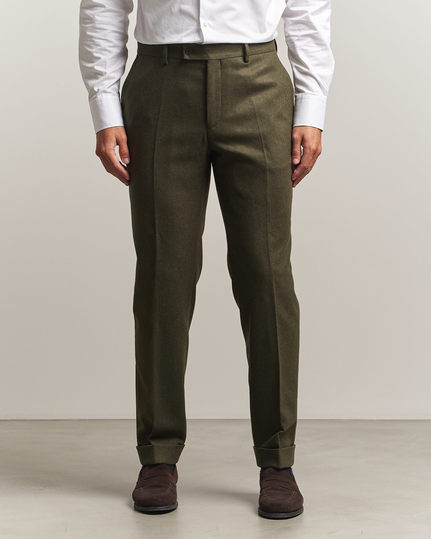 Herren | Hosen | Morris | Flannel Suit Trousers Green