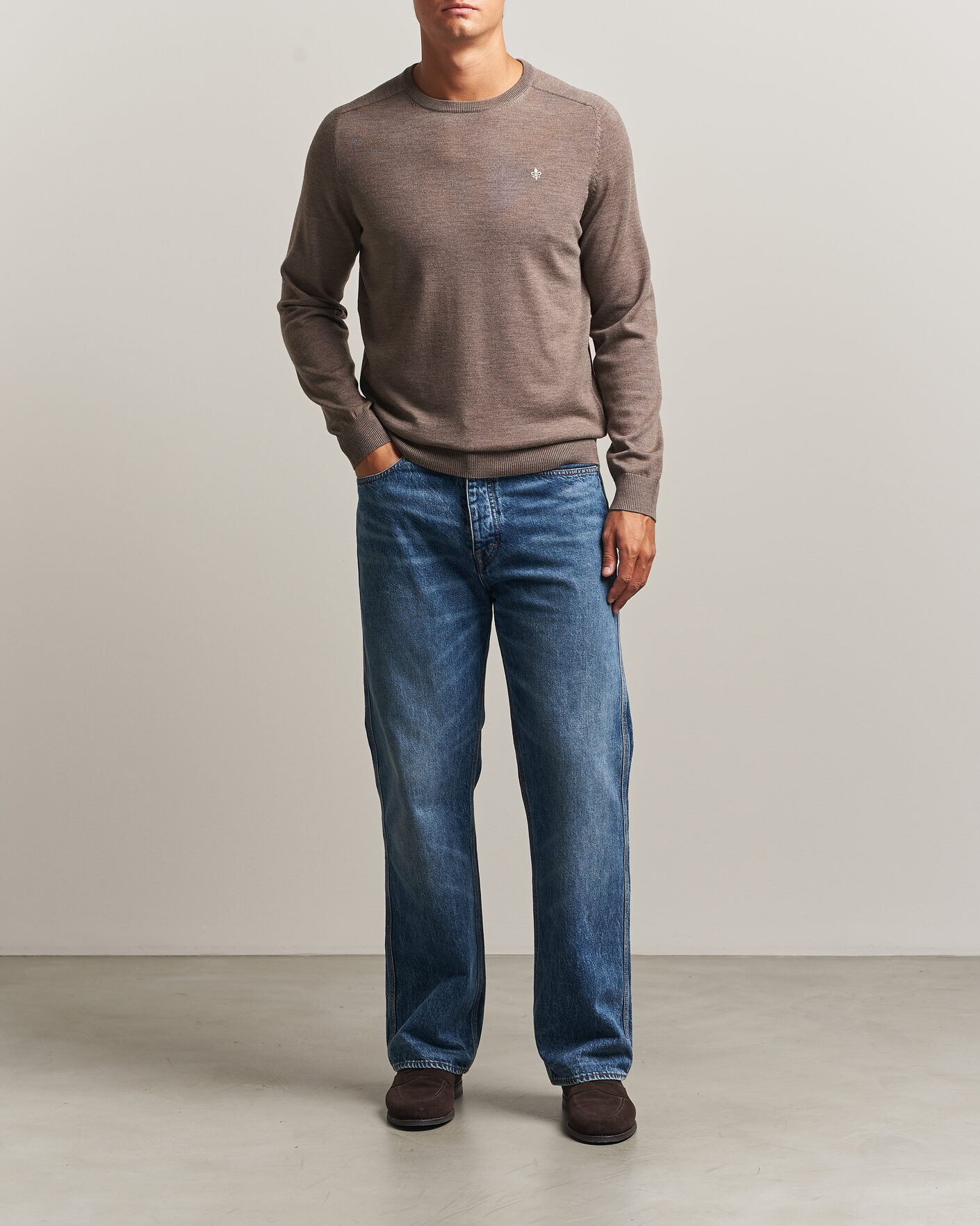 Herren | Pullover | Morris | Merino O-Neck Brown