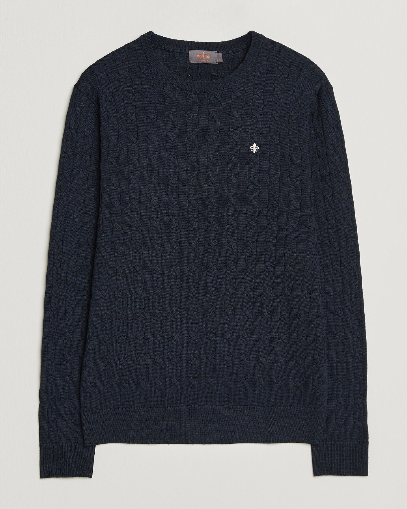Herren | Pullover | Morris | Merino Cable O-Neck Navy