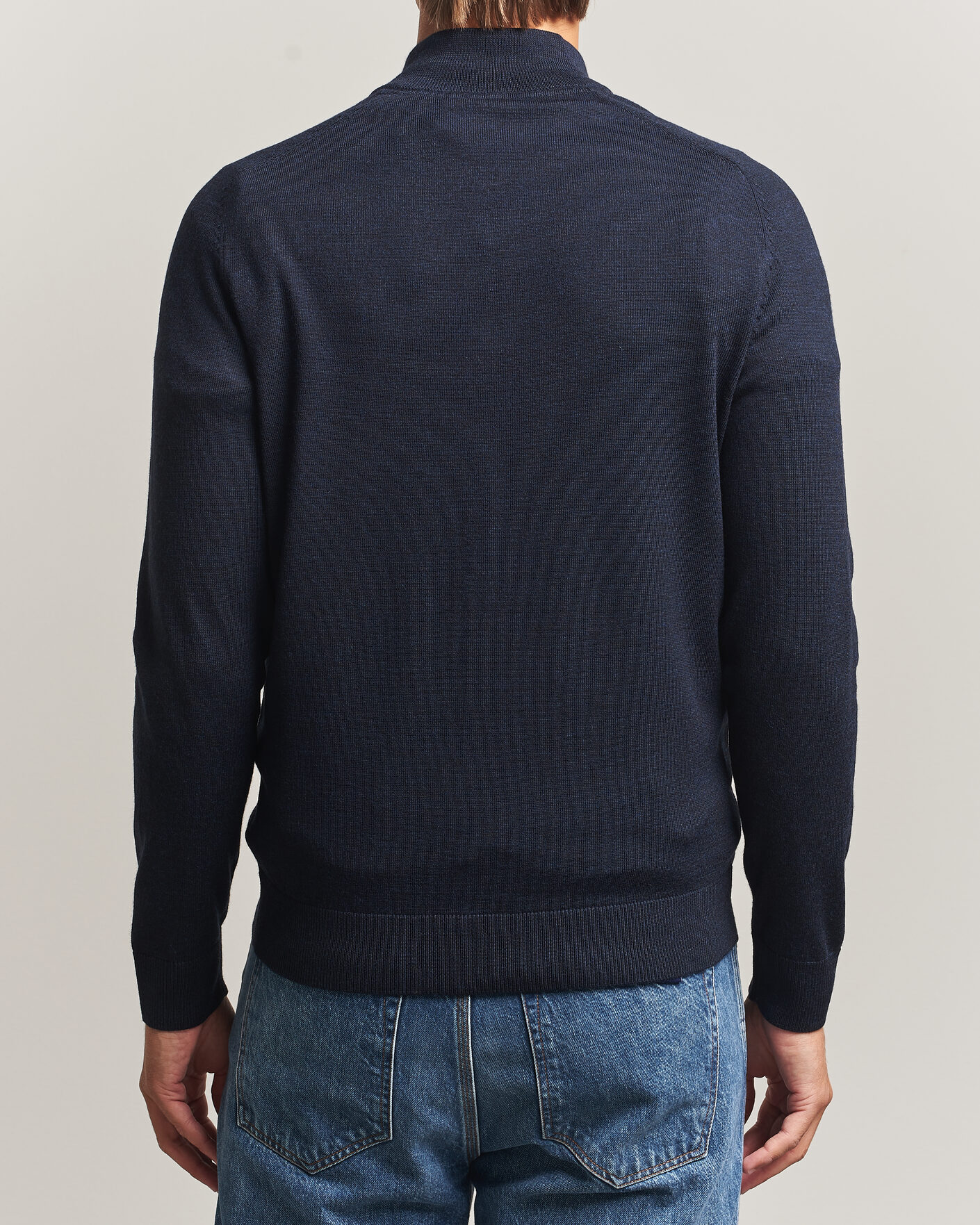 Herren | Pullover | Morris | John Merino Half Zip Navy