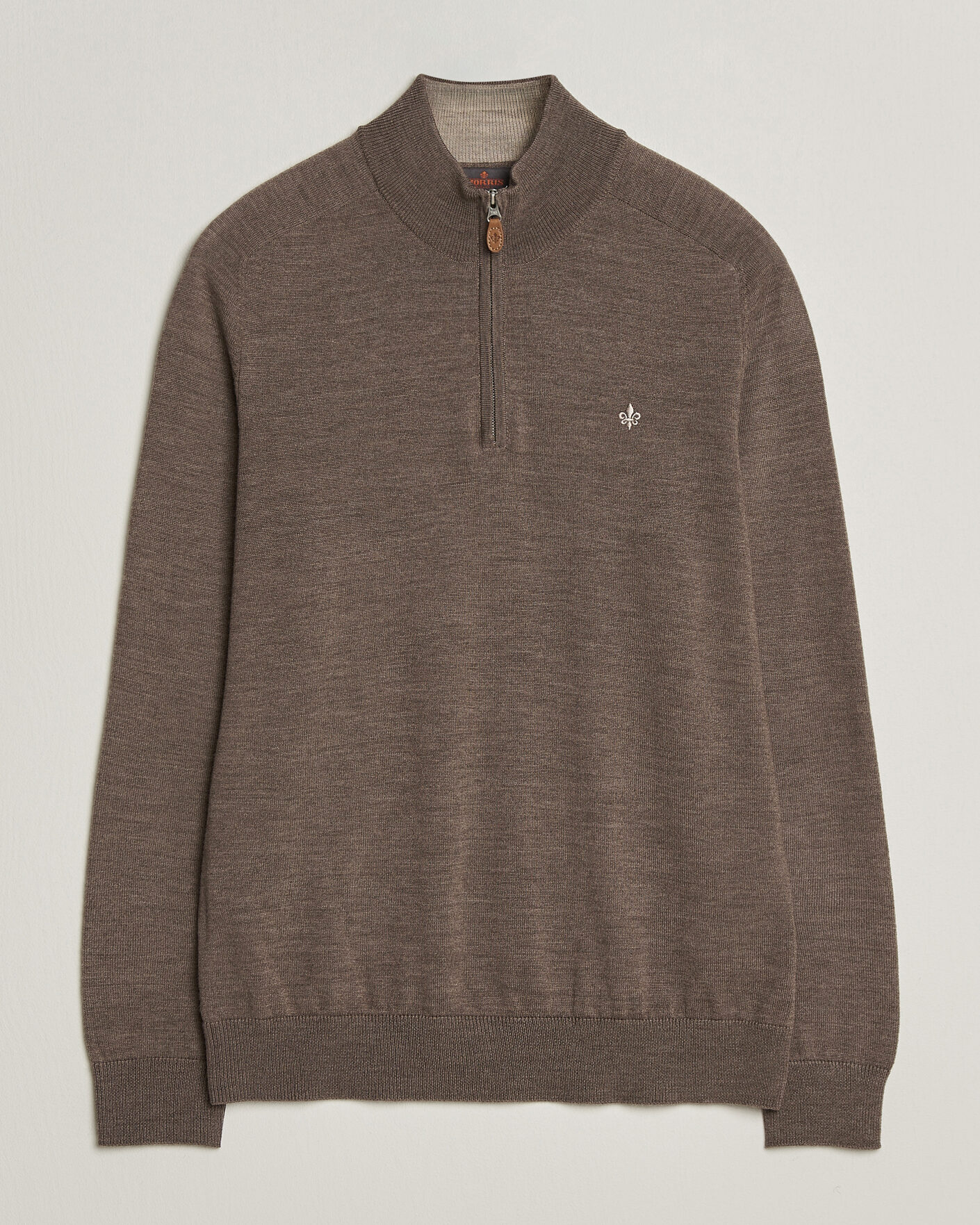 Herren | Pullover | Morris | John Merino Half Zip Brown