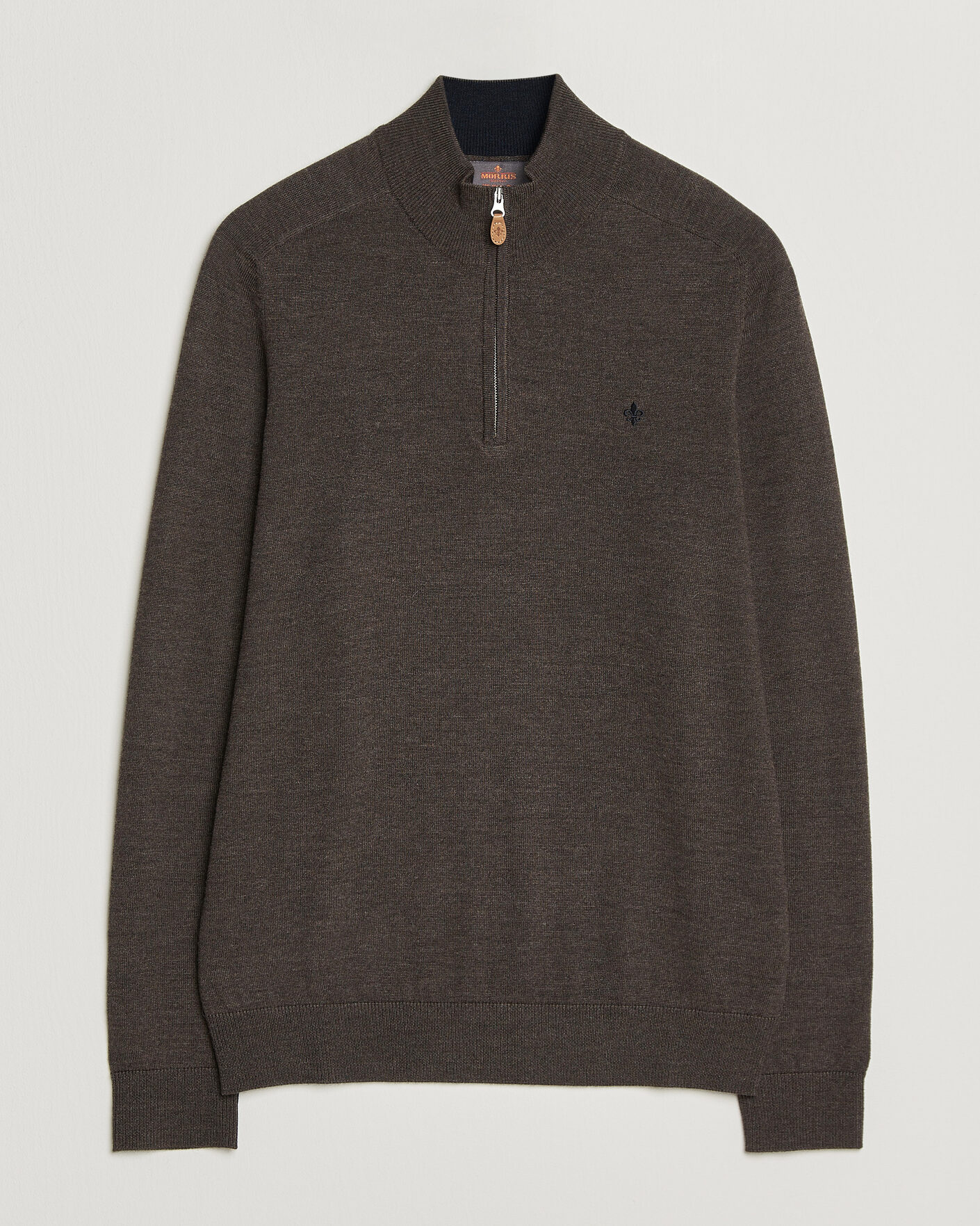 Herren | Pullover | Morris | John Merino Half Zip Brown