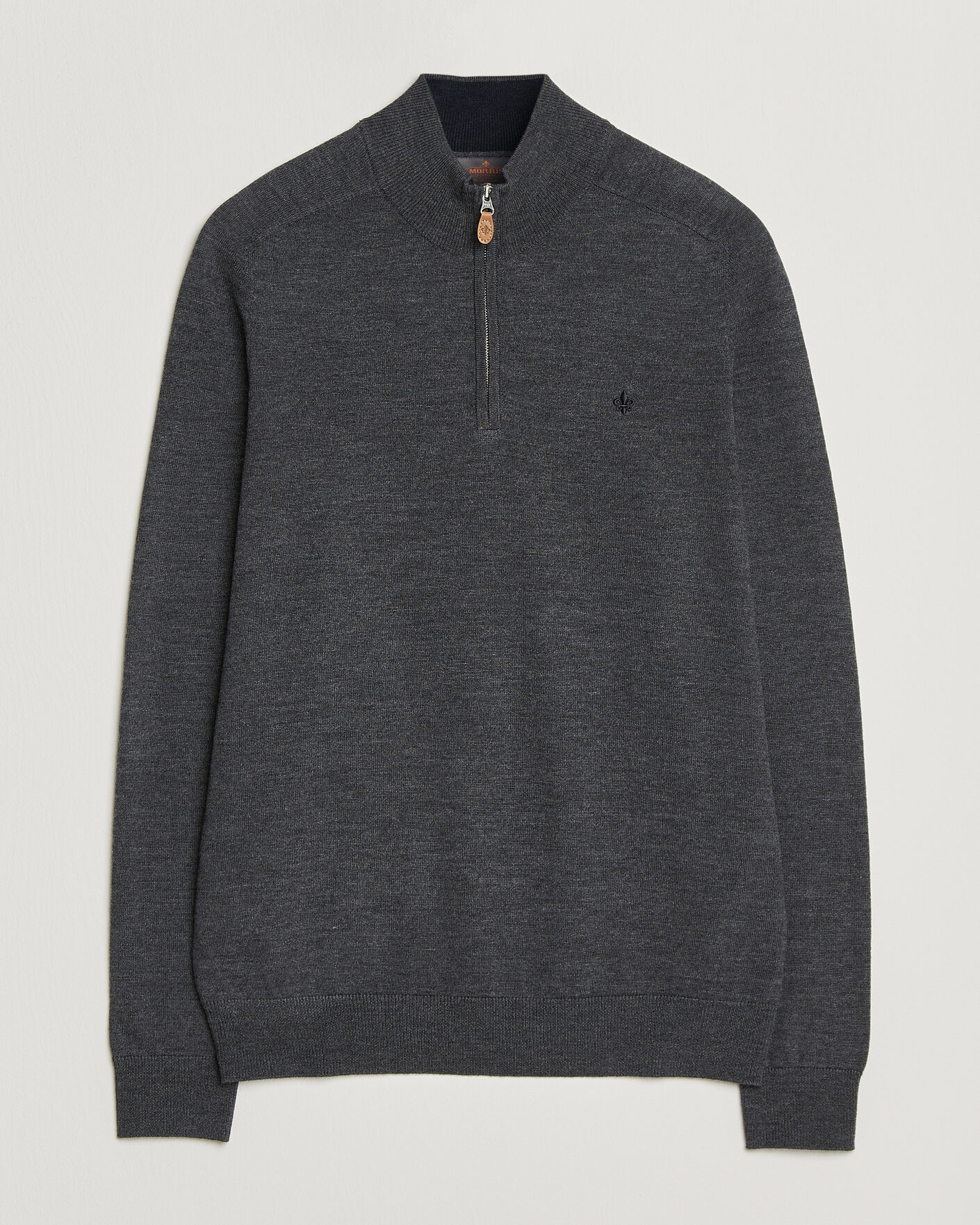 Herren | Pullover | Morris | John Merino Half Zip Grey
