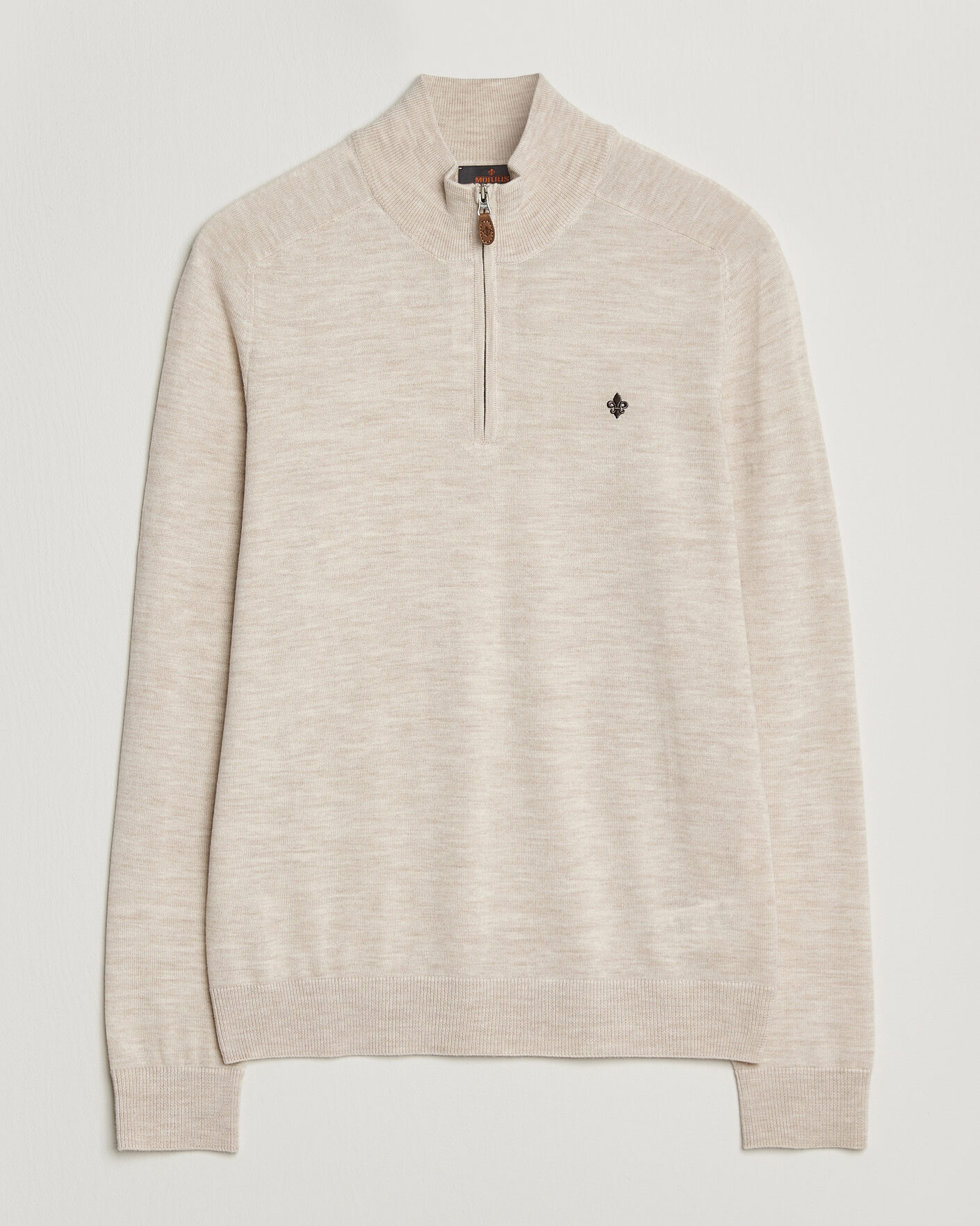 Herren | Pullover | Morris | John Merino Half Zip Off White