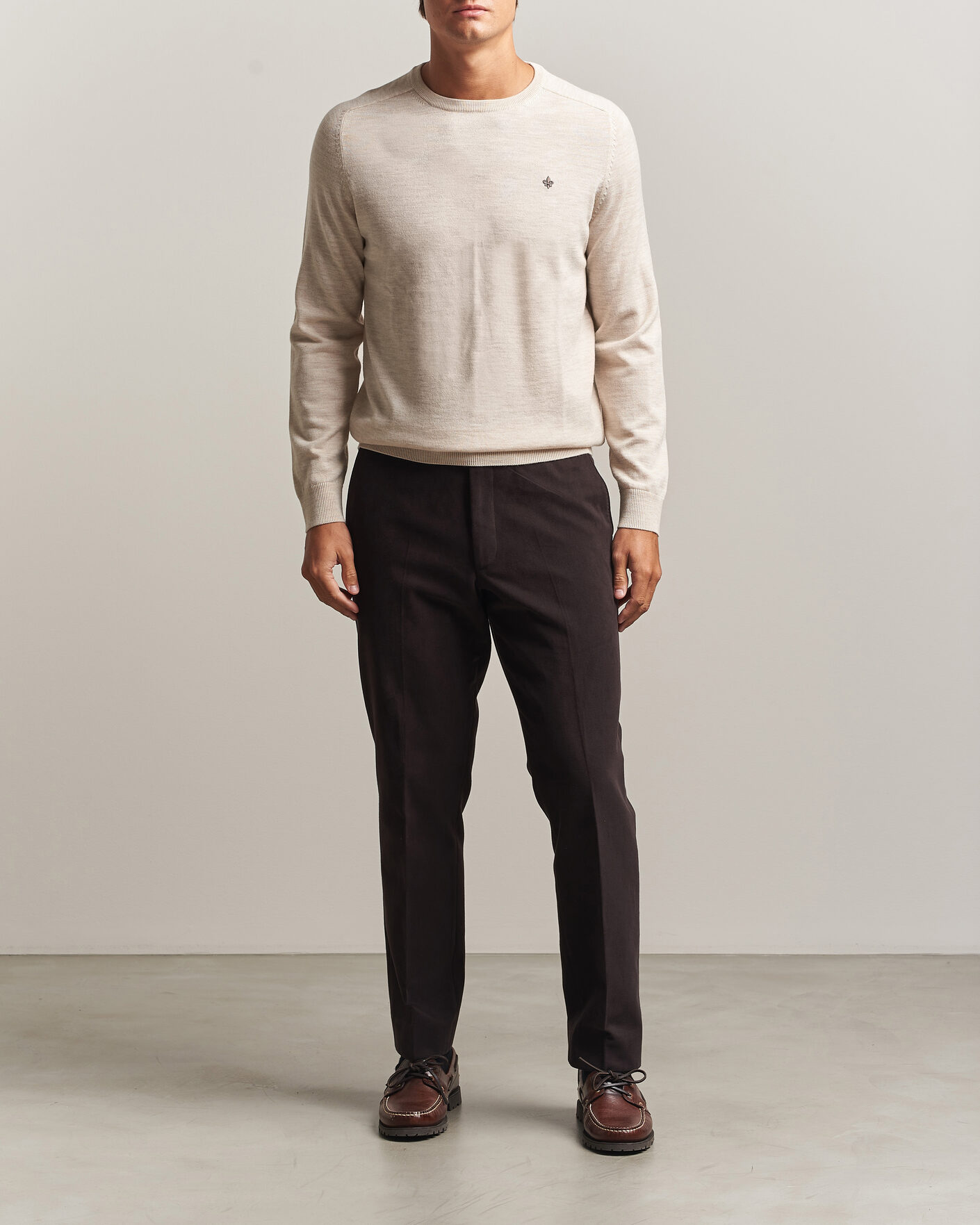 Herren | Pullover | Morris | Merino O-Neck Off White