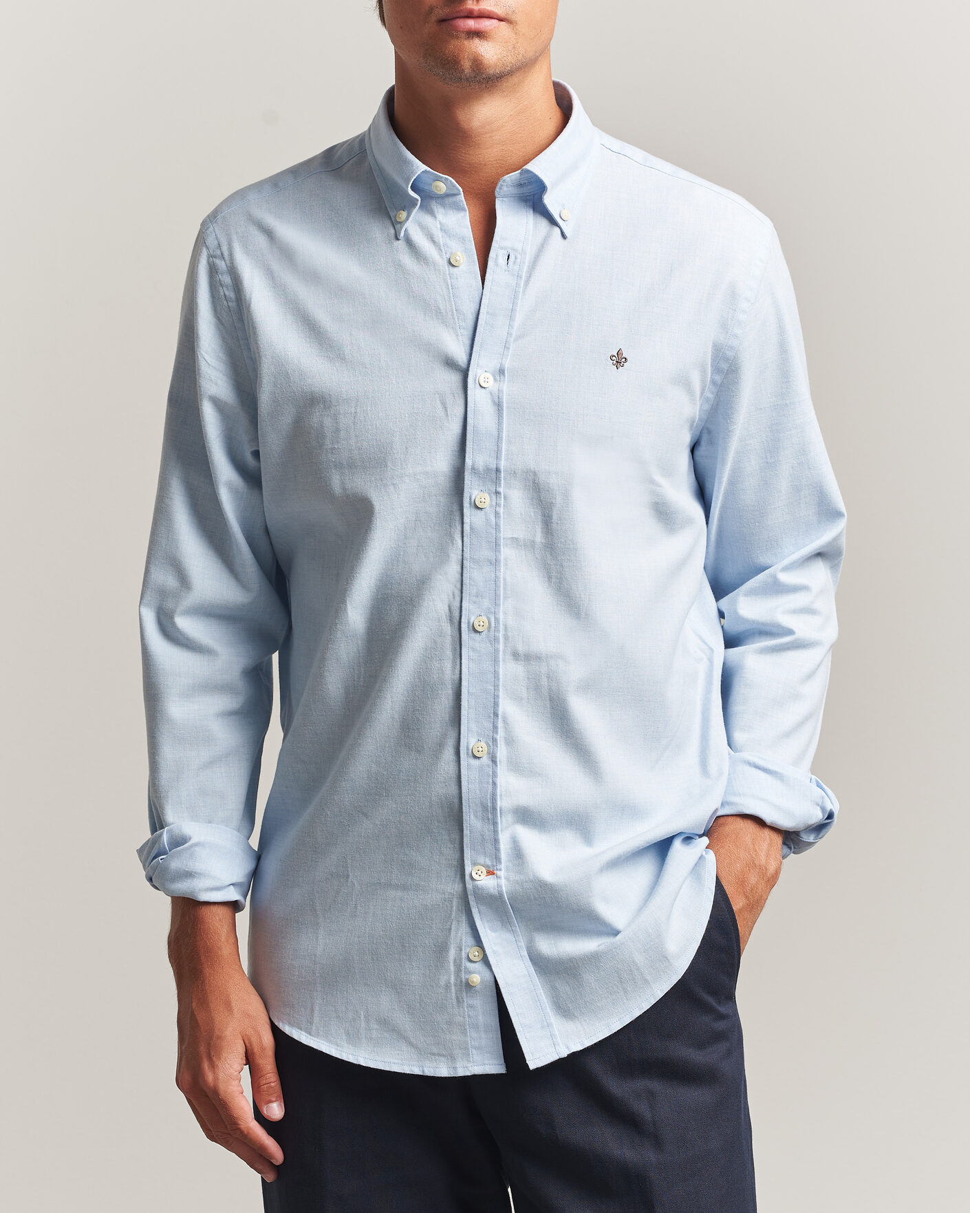 Herren | Hemden | Morris | Watts Flannel Shirt Light Blue