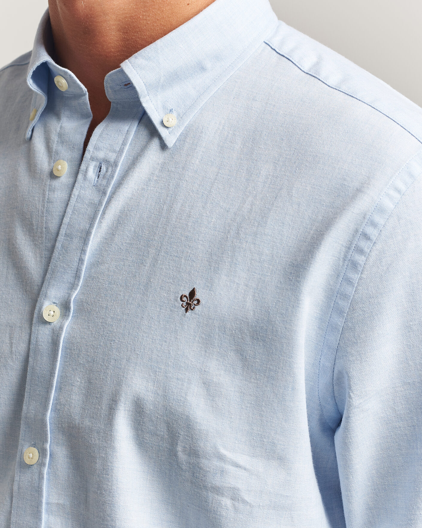 Herren | Hemden | Morris | Watts Flannel Shirt Light Blue