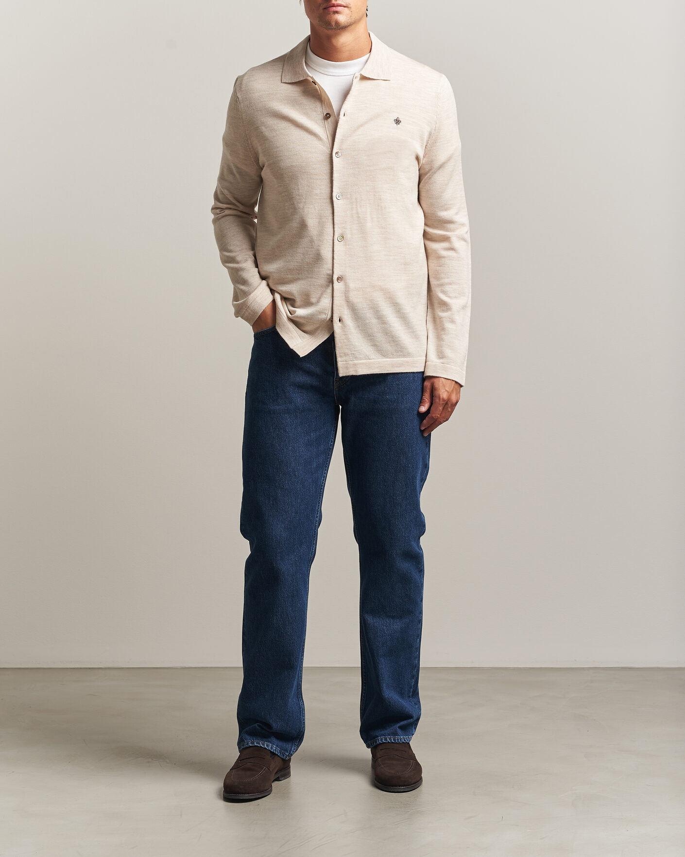 Herren | Hemden | Morris | Merino Shirt Cardigan Off White