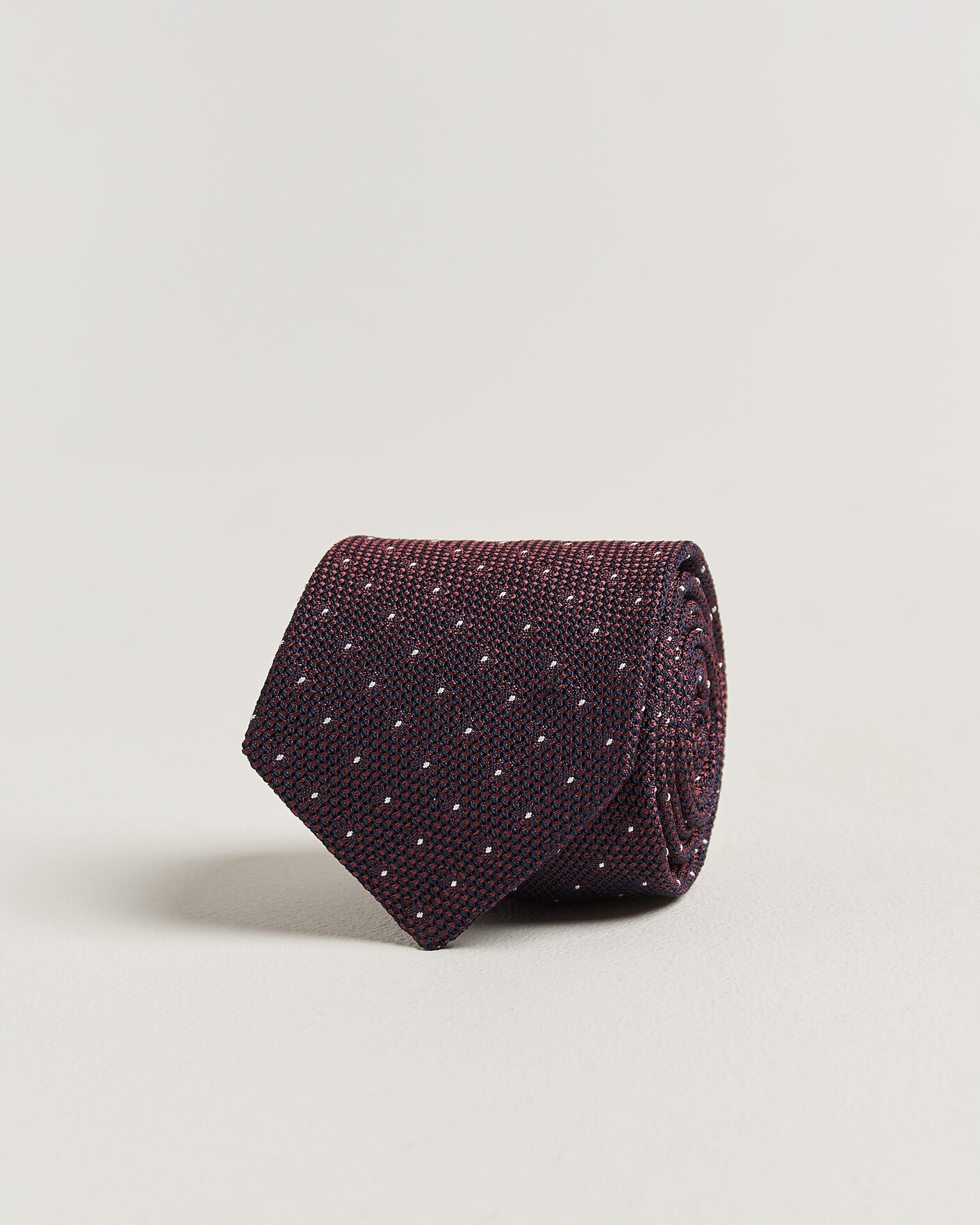 Herren | Krawatten | Amanda Christensen | Silk Grenadine Dot 8cm Tie Wine
