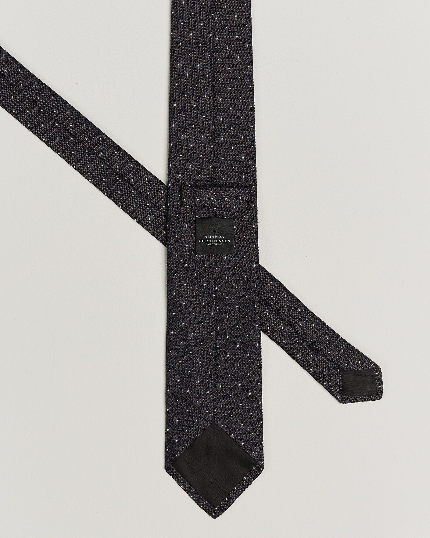 Herren | Krawatten | Amanda Christensen | Silk Grenadine Dot 8cm Tie Brown