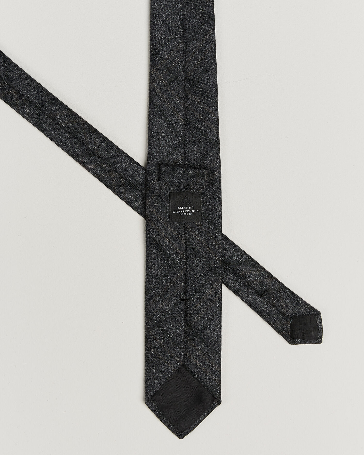 Herren | Krawatten | Amanda Christensen | Wool Checked 8cm Tie Dark Grey