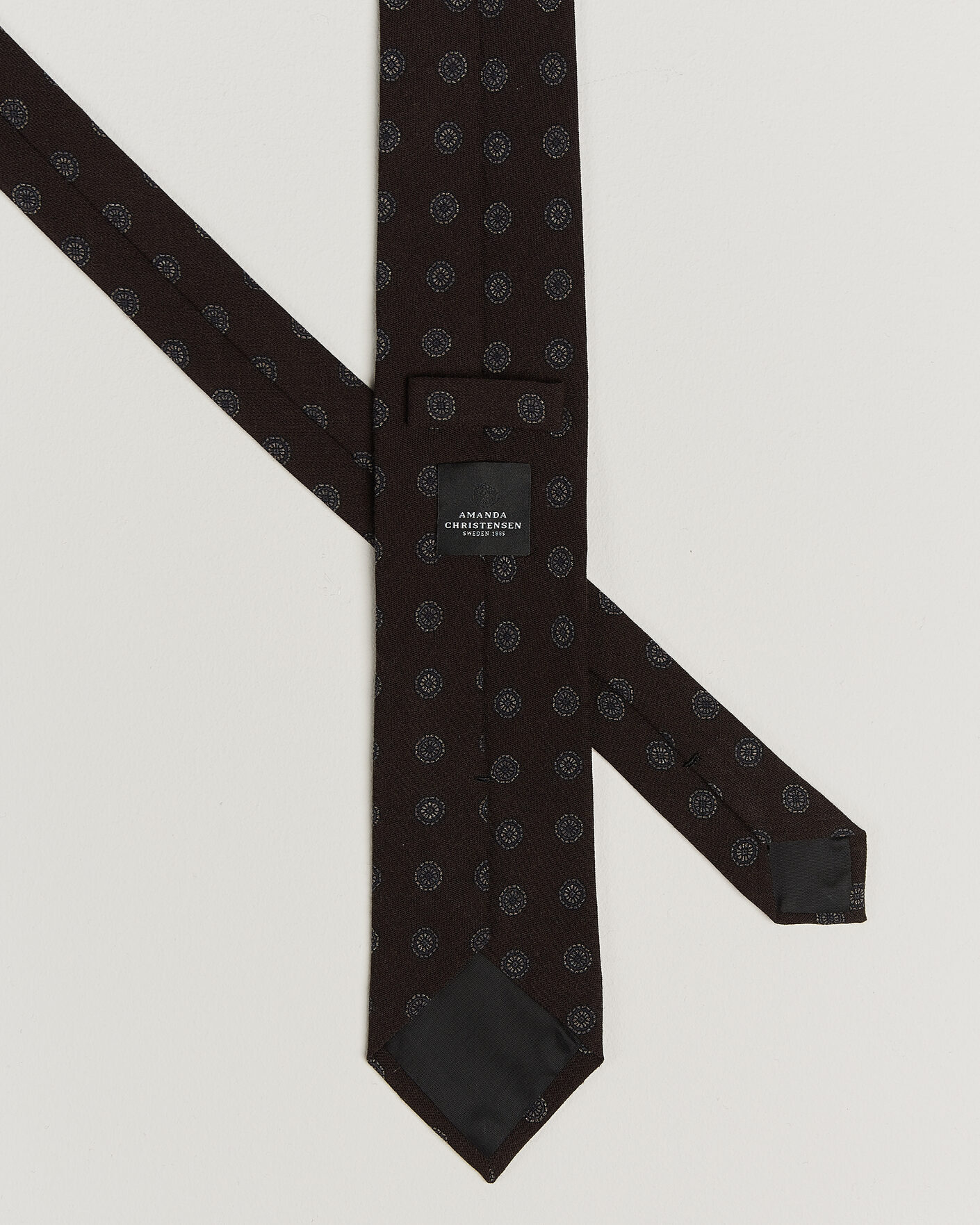 Herren | Krawatten | Amanda Christensen | Wool Medallion 8cm Tie Brown