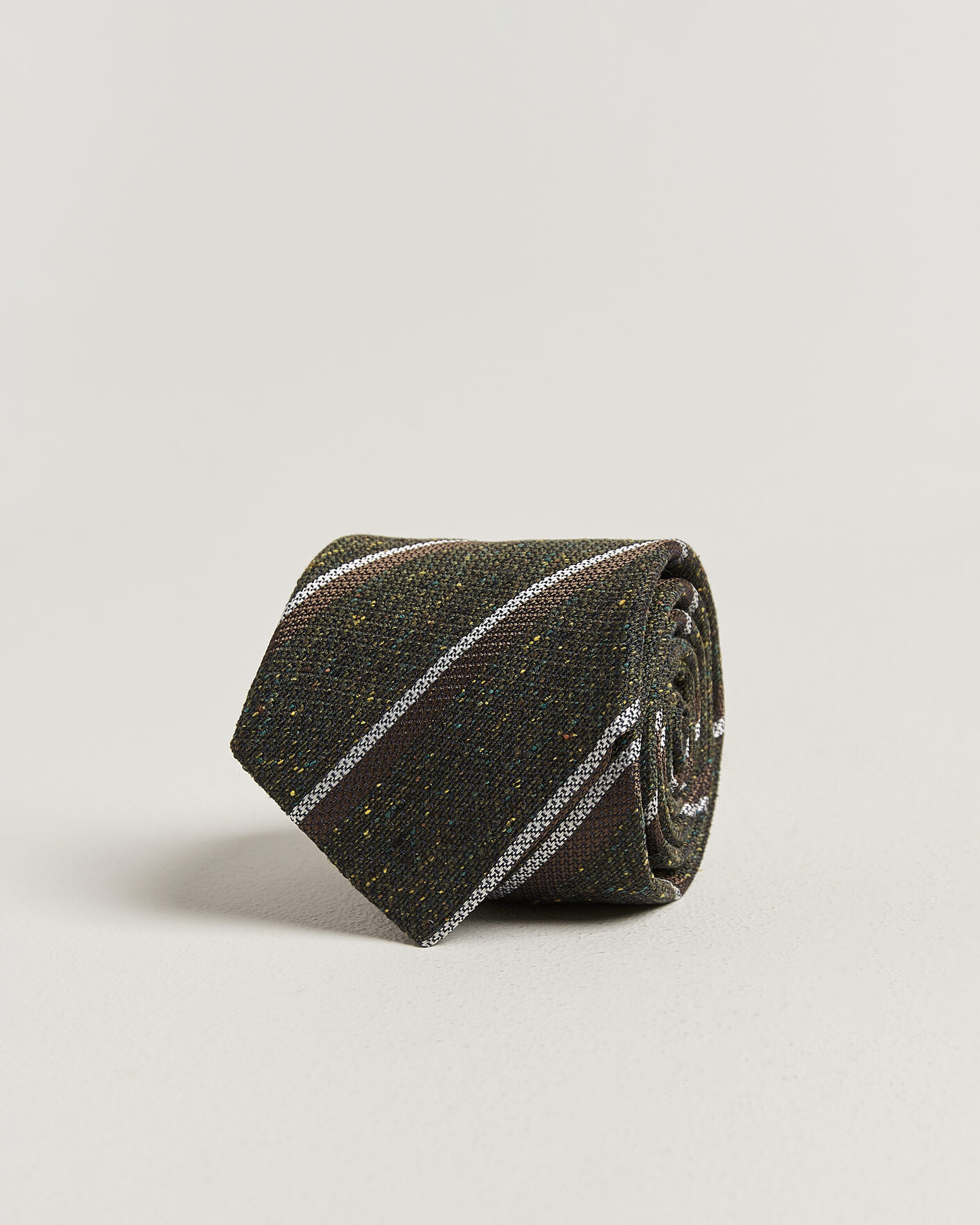 Herren | Krawatten | Amanda Christensen | Silk Bourette Striped 8cm Tie Green