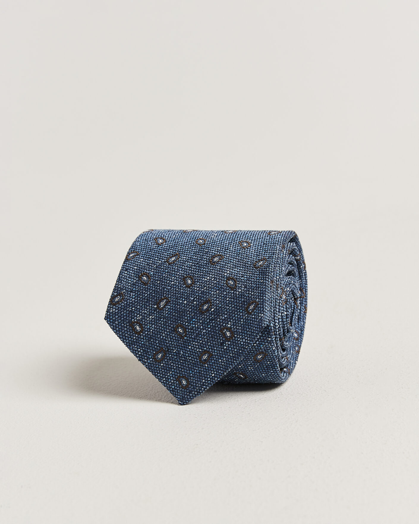 Herren | Krawatten | Amanda Christensen | Silk Bourette Paisley 8cm Tie Sky Blue