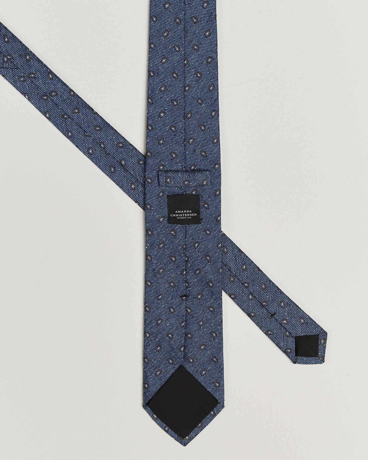Herren | Krawatten | Amanda Christensen | Silk Bourette Paisley 8cm Tie Sky Blue
