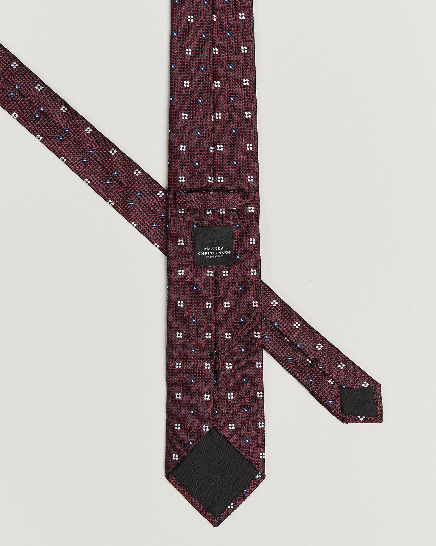 Herren | Krawatten | Amanda Christensen | Silk Flower 8cm Tie Wine
