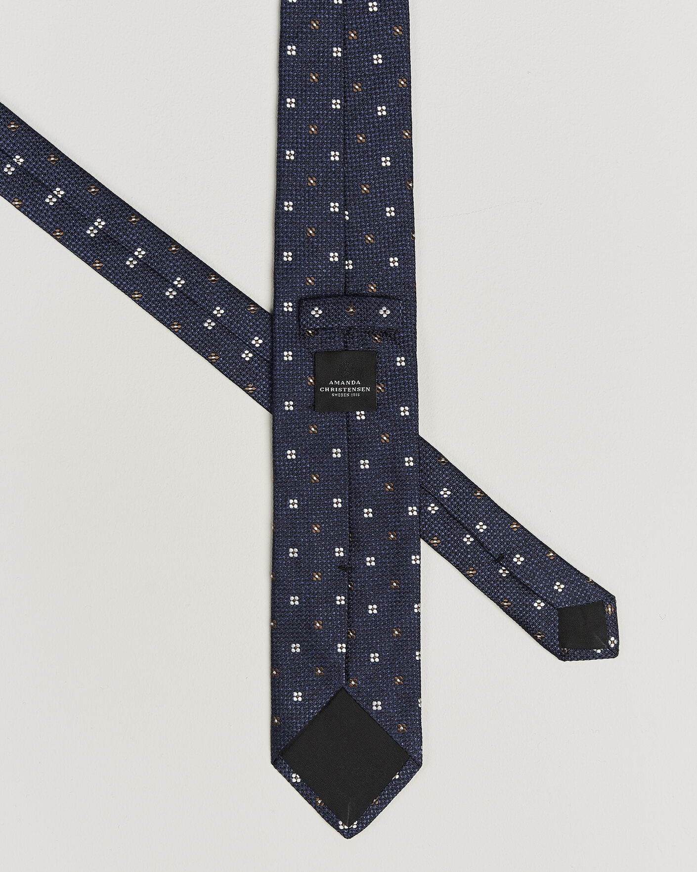 Herren | Krawatten | Amanda Christensen | Silk Flower 8cm Tie Navy