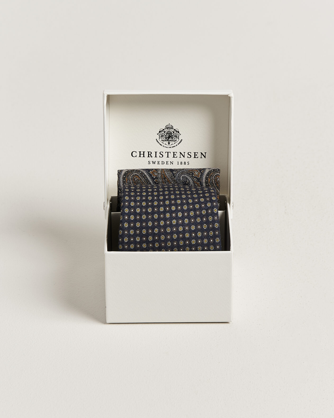 Herren | Krawatten | Amanda Christensen | Box Set Wool 8 cm Tie And Pocket Square Navy