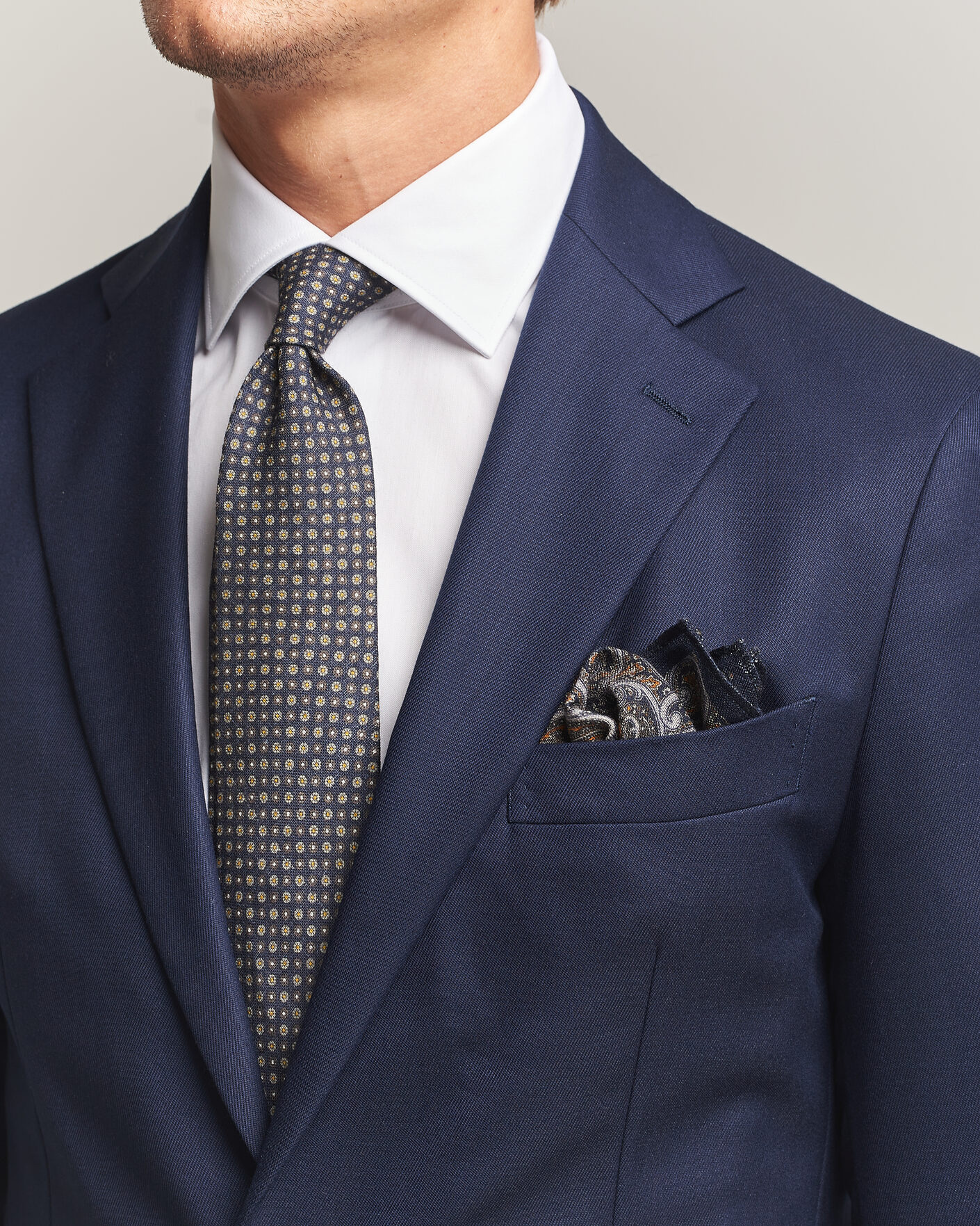 Herren | Krawatten | Amanda Christensen | Box Set Wool 8 cm Tie And Pocket Square Navy