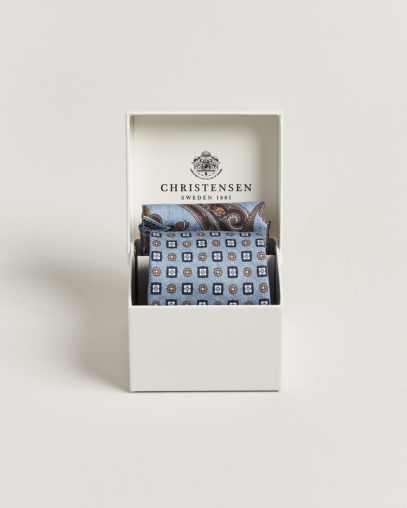 Herren | Krawatten | Amanda Christensen | Box Set Silk 8 cm Tie And Pocket Square Sky Blue