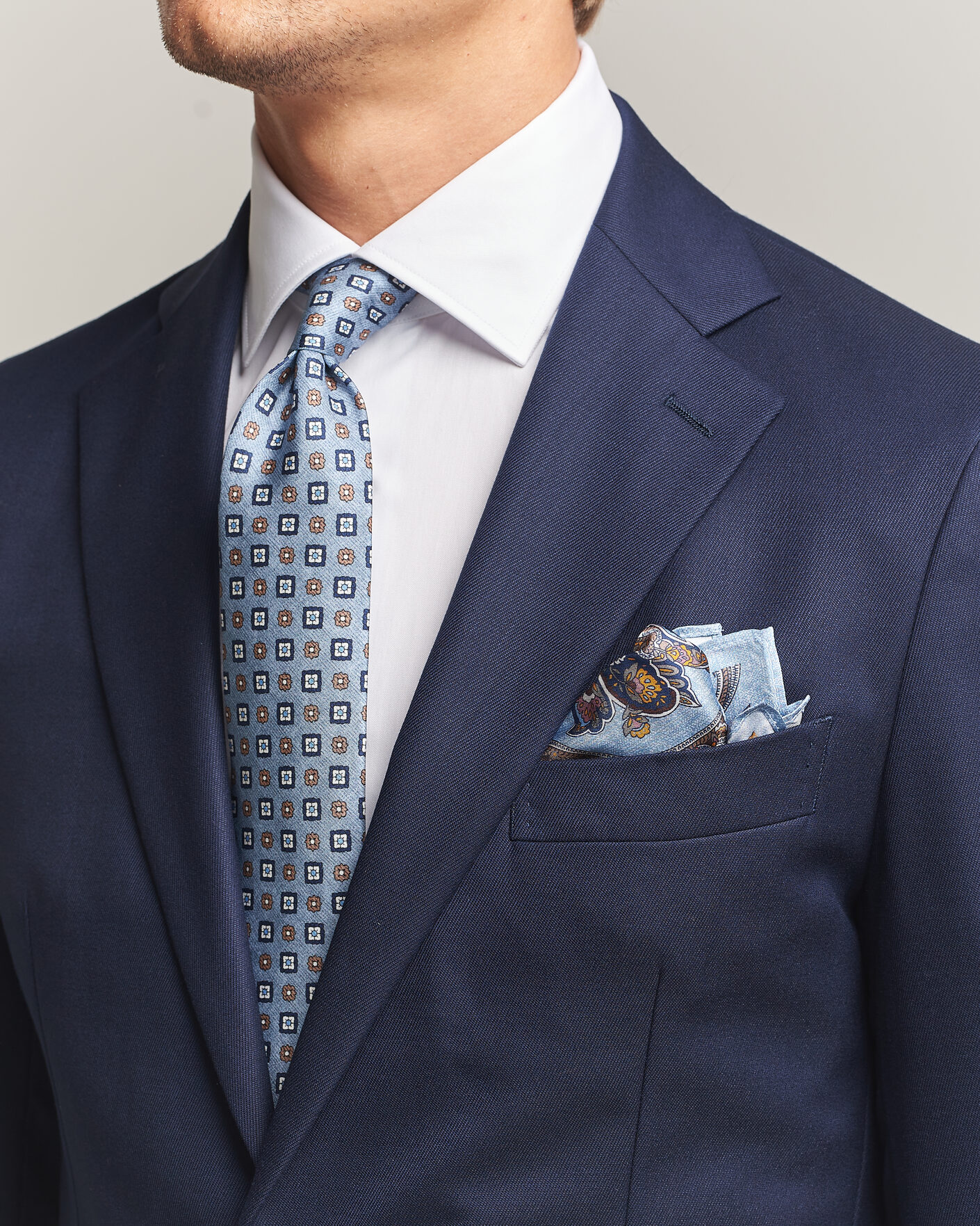 Herren | Krawatten | Amanda Christensen | Box Set Silk 8 cm Tie And Pocket Square Sky Blue