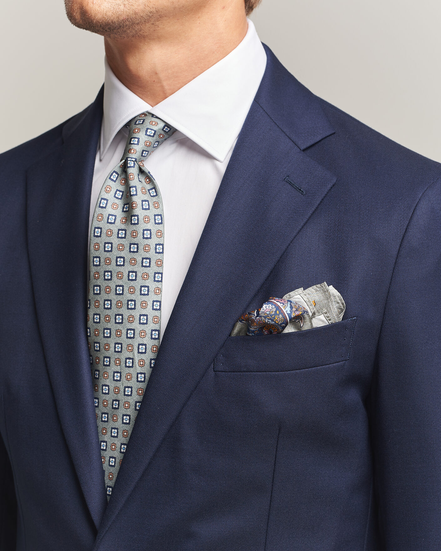 Herren | Krawatten | Amanda Christensen | Box Set Silk 8 cm Tie And Pocket Square Green