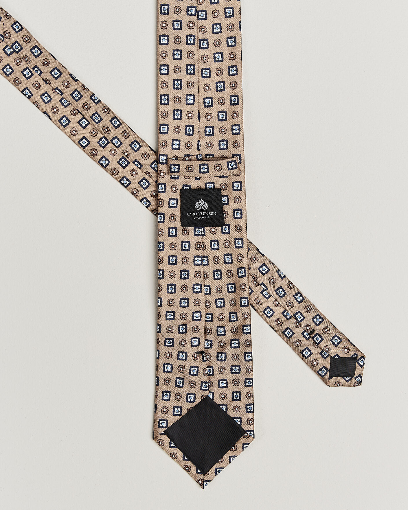 Herren | Krawatten | Amanda Christensen | Box Set Silk 8 cm Tie And Pocket Square Beige