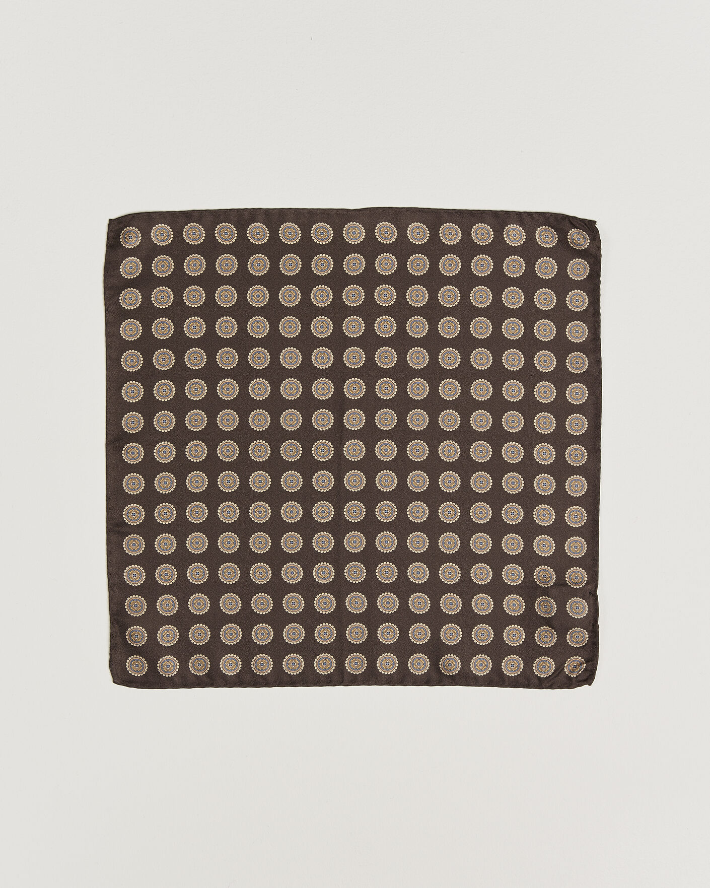 Herren | Einstecktücher | Amanda Christensen | Silk Twill Medallion Pocket Square Brown
