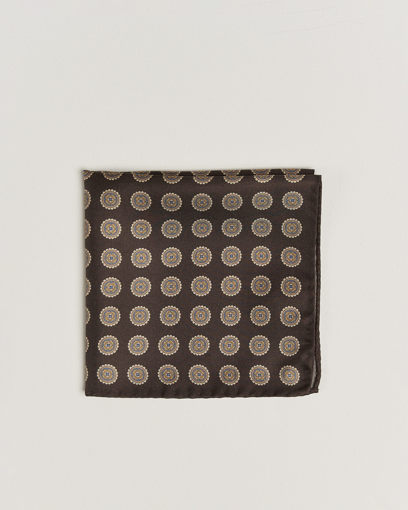 Herren | Einstecktücher | Amanda Christensen | Silk Twill Medallion Pocket Square Brown