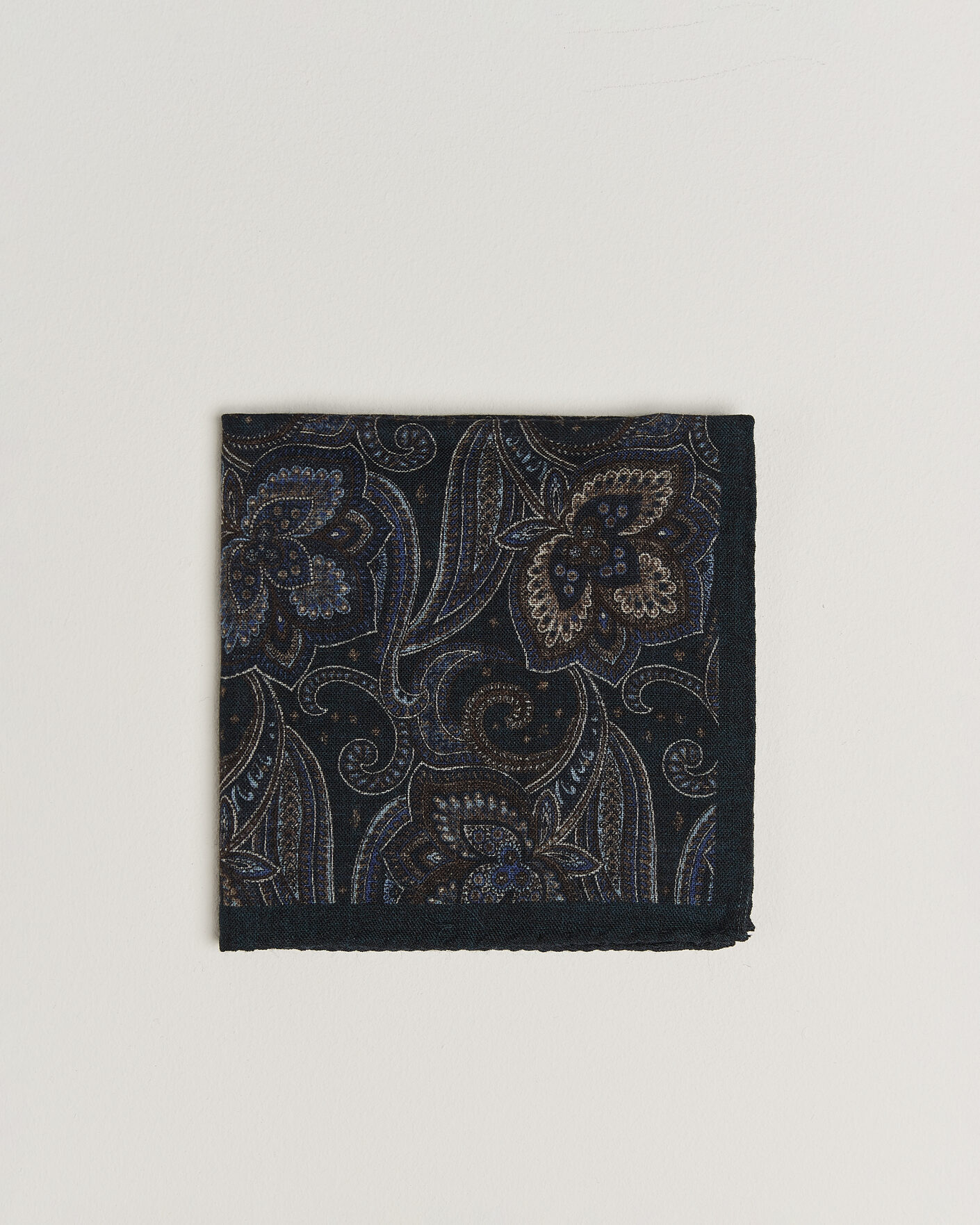 Herren | Einstecktücher | Amanda Christensen | Wool Large Paisley Pocket Square Navy
