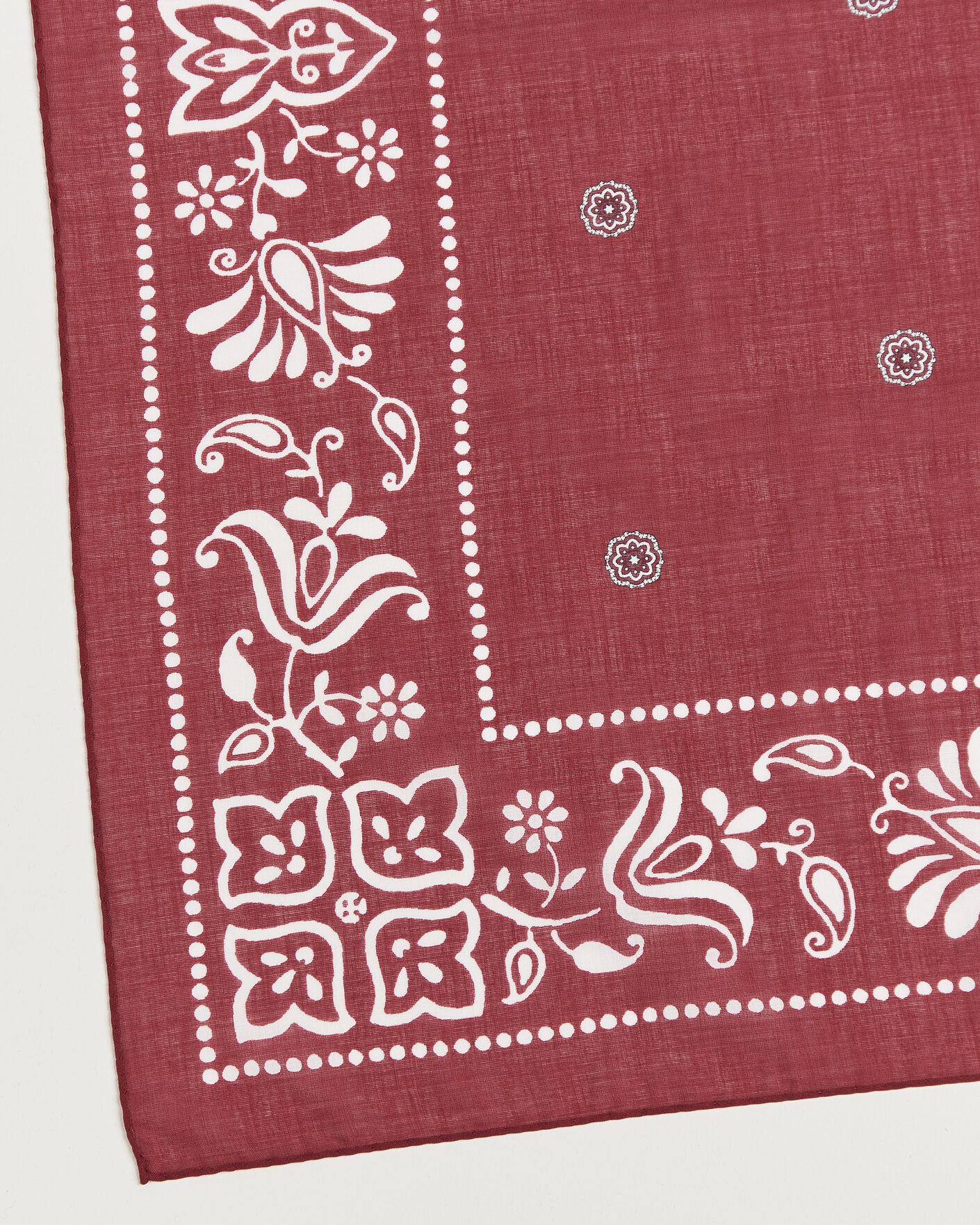 Herren | Tücher | Amanda Christensen | Cotton Voile Printed Flower Bandana Wine