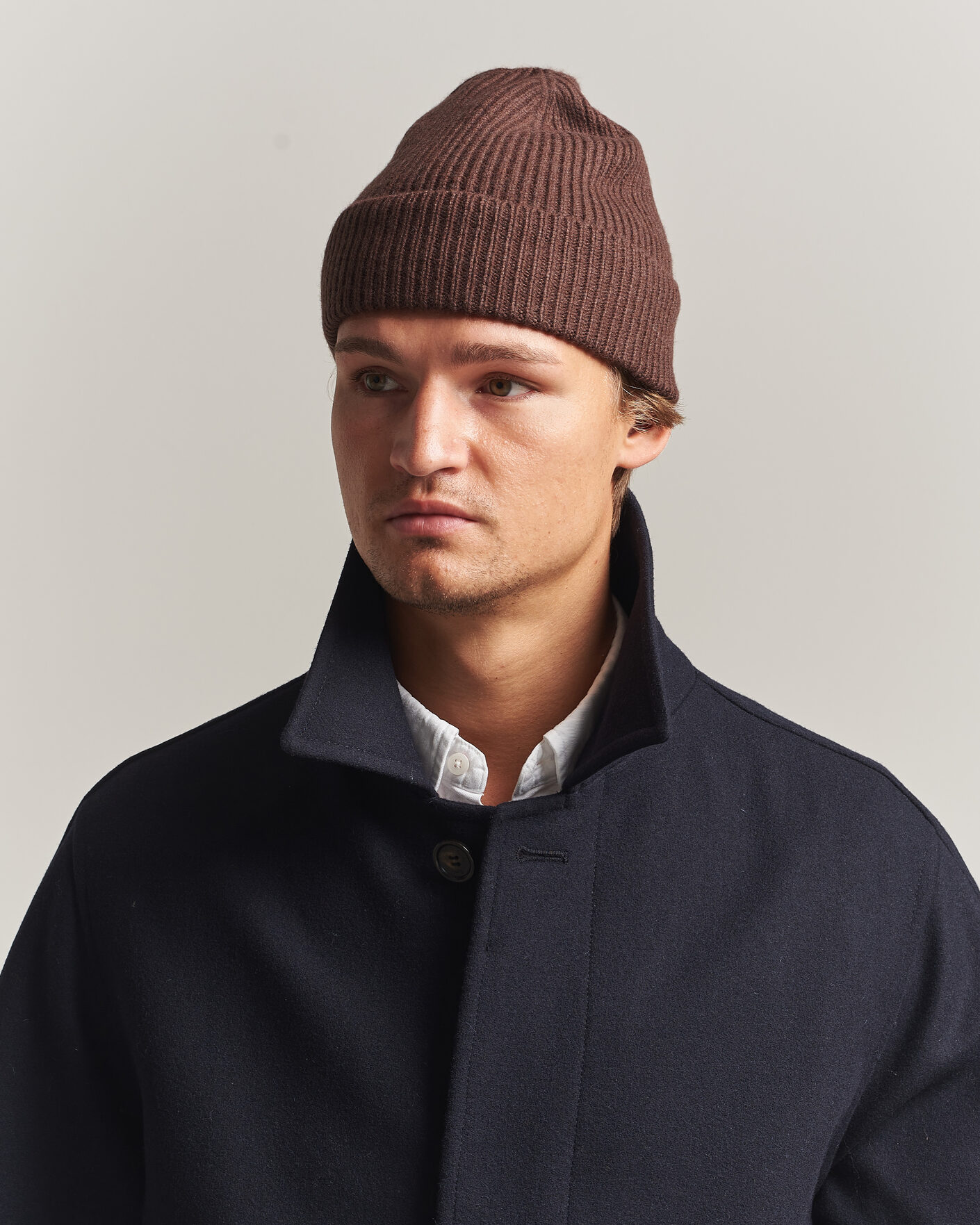 Herren | Mützen | Amanda Christensen | Rib Knitted Merino Wool Cap Brown