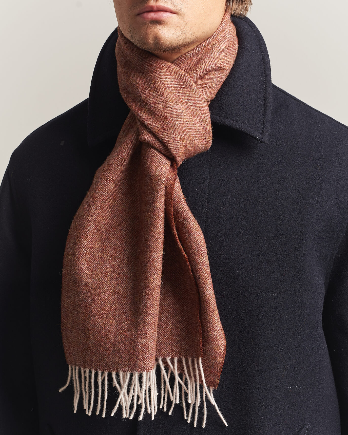 Herren | Schals | Amanda Christensen | Wool Herringbone Scarf Rust