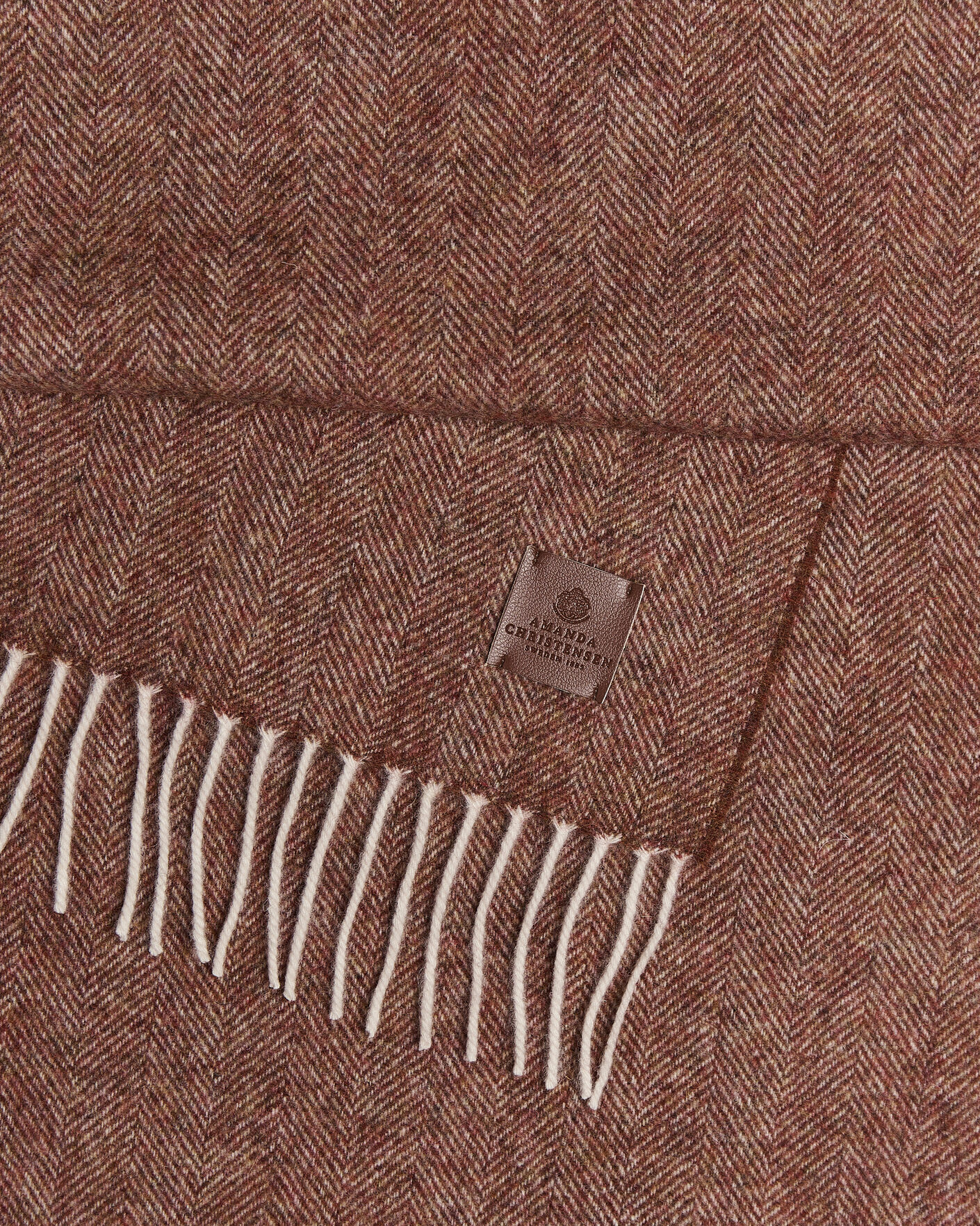 Herren | Schals | Amanda Christensen | Wool Herringbone Scarf Rust