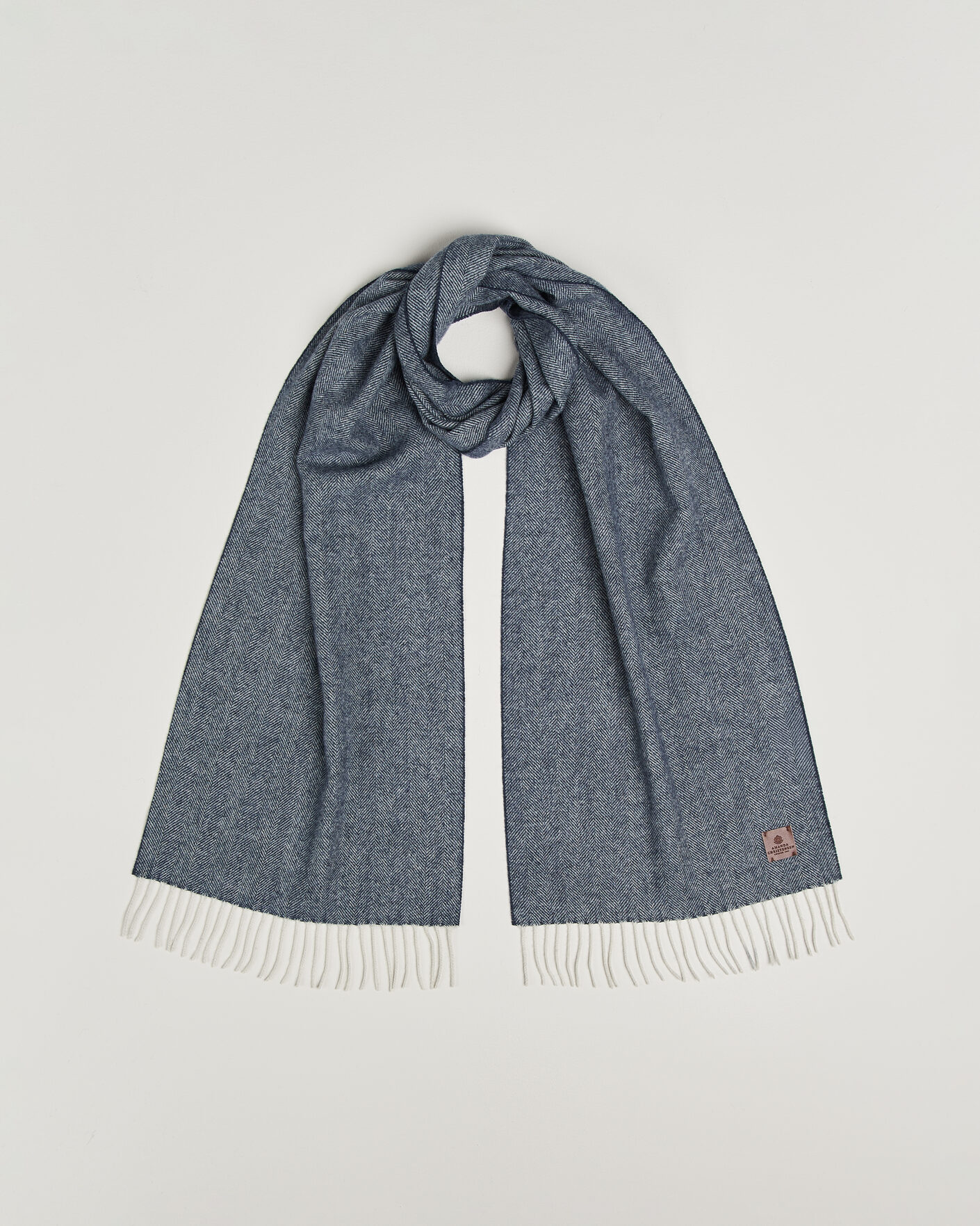 Herren | Schals | Amanda Christensen | Wool Herringbone Scarf Navy