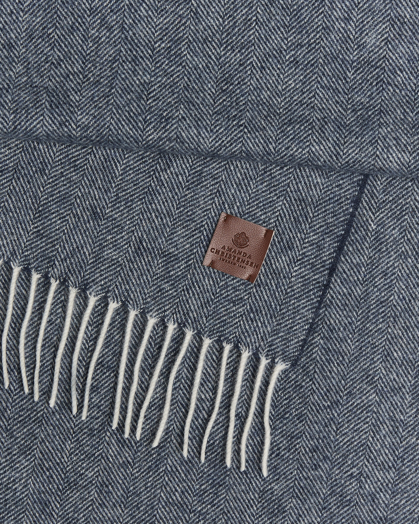 Herren | Schals | Amanda Christensen | Wool Herringbone Scarf Navy