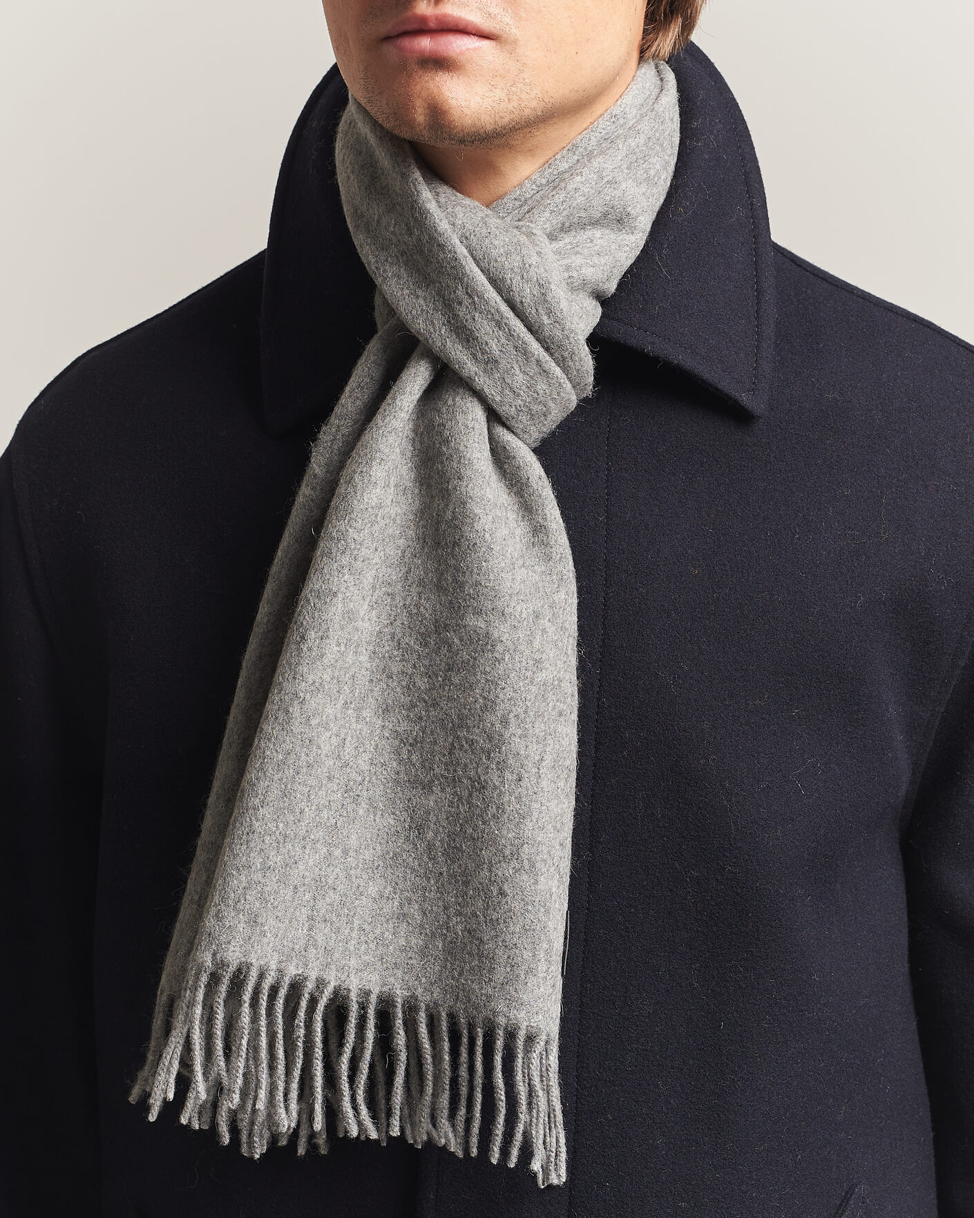 Herren | Schals | Amanda Christensen | Wool Scarf Light Grey Melange