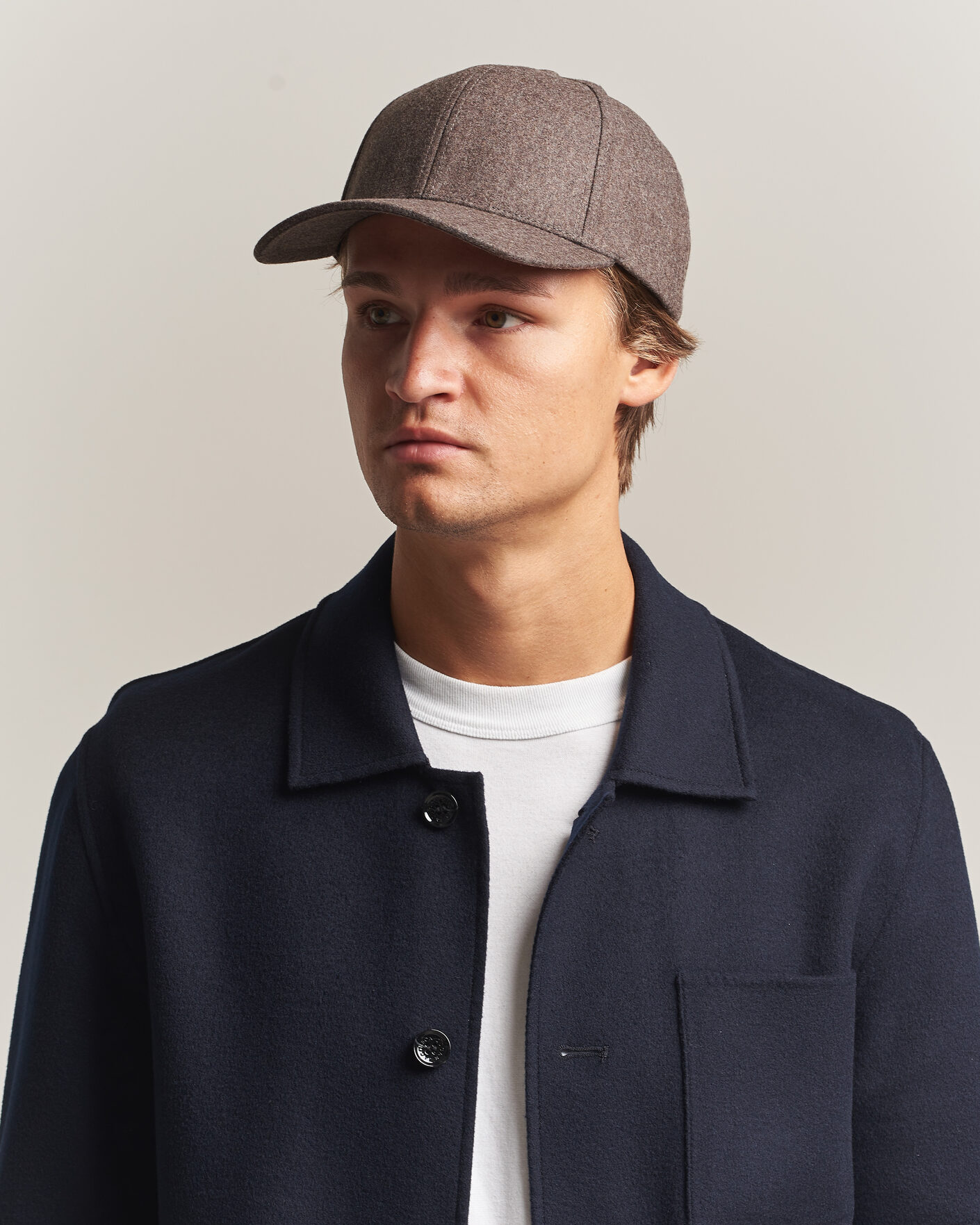 Herren | Hüte & Mützen | Varsity Headwear | Merino Wool Baseball Cap Taupe Brown