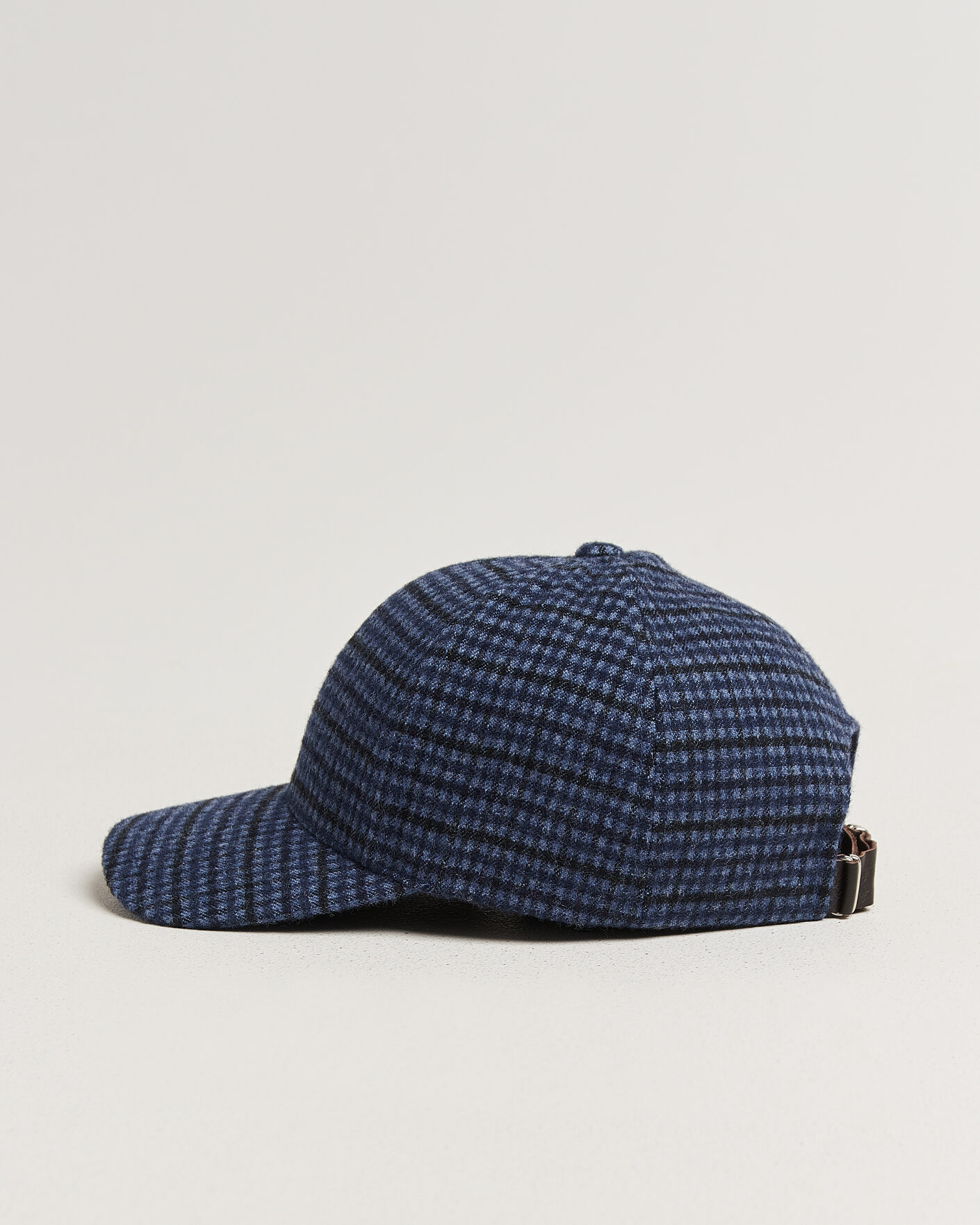 Herren | Hüte & Mützen | Varsity Headwear | Mohair Wool Checked Baseball Cap Navy