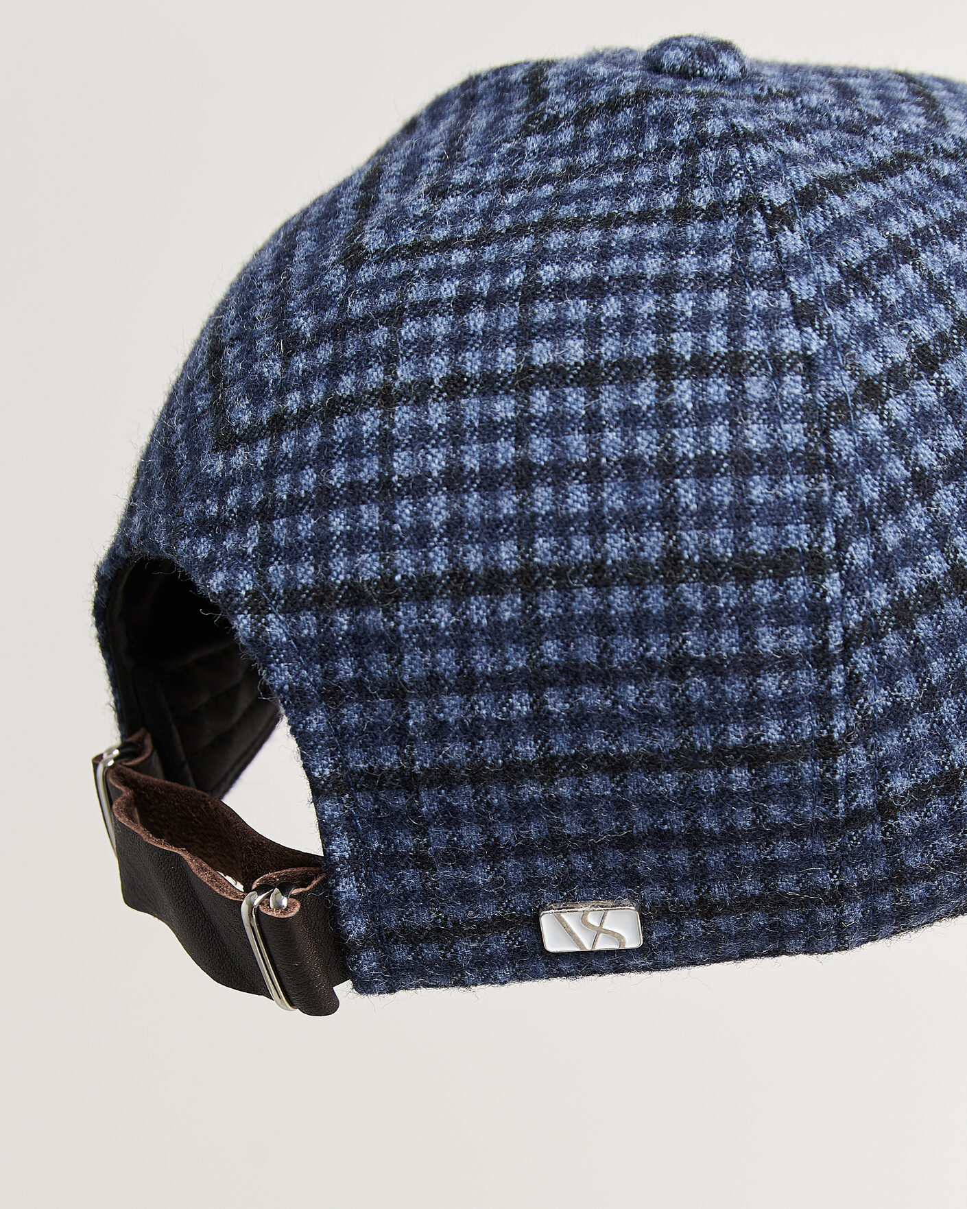 Herren | Hüte & Mützen | Varsity Headwear | Mohair Wool Checked Baseball Cap Navy