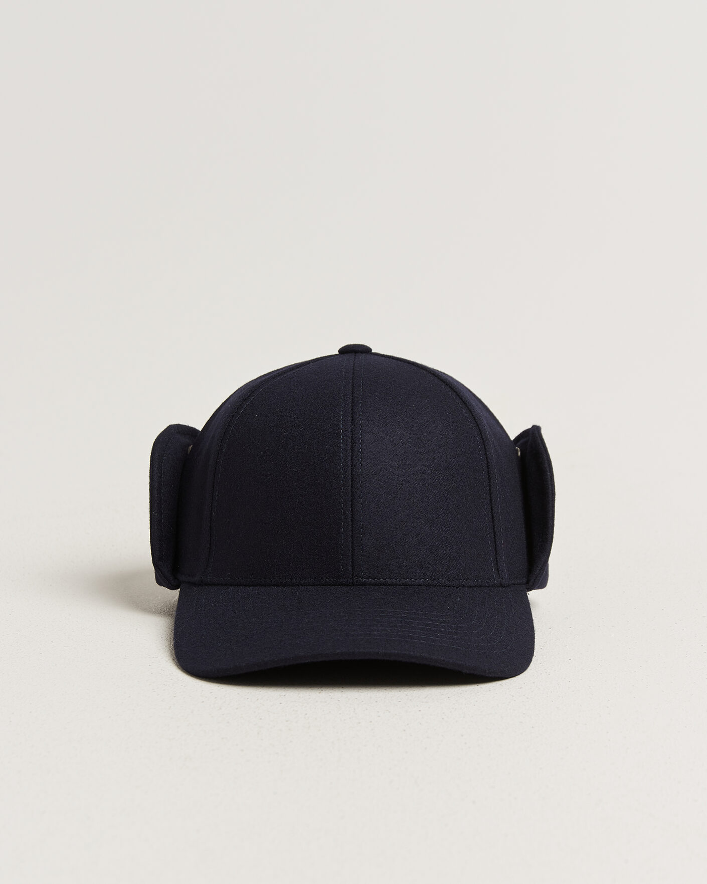 Herren | Hüte & Mützen | Varsity Headwear | Merino Wool Earflap Baseball Cap Dark Navy
