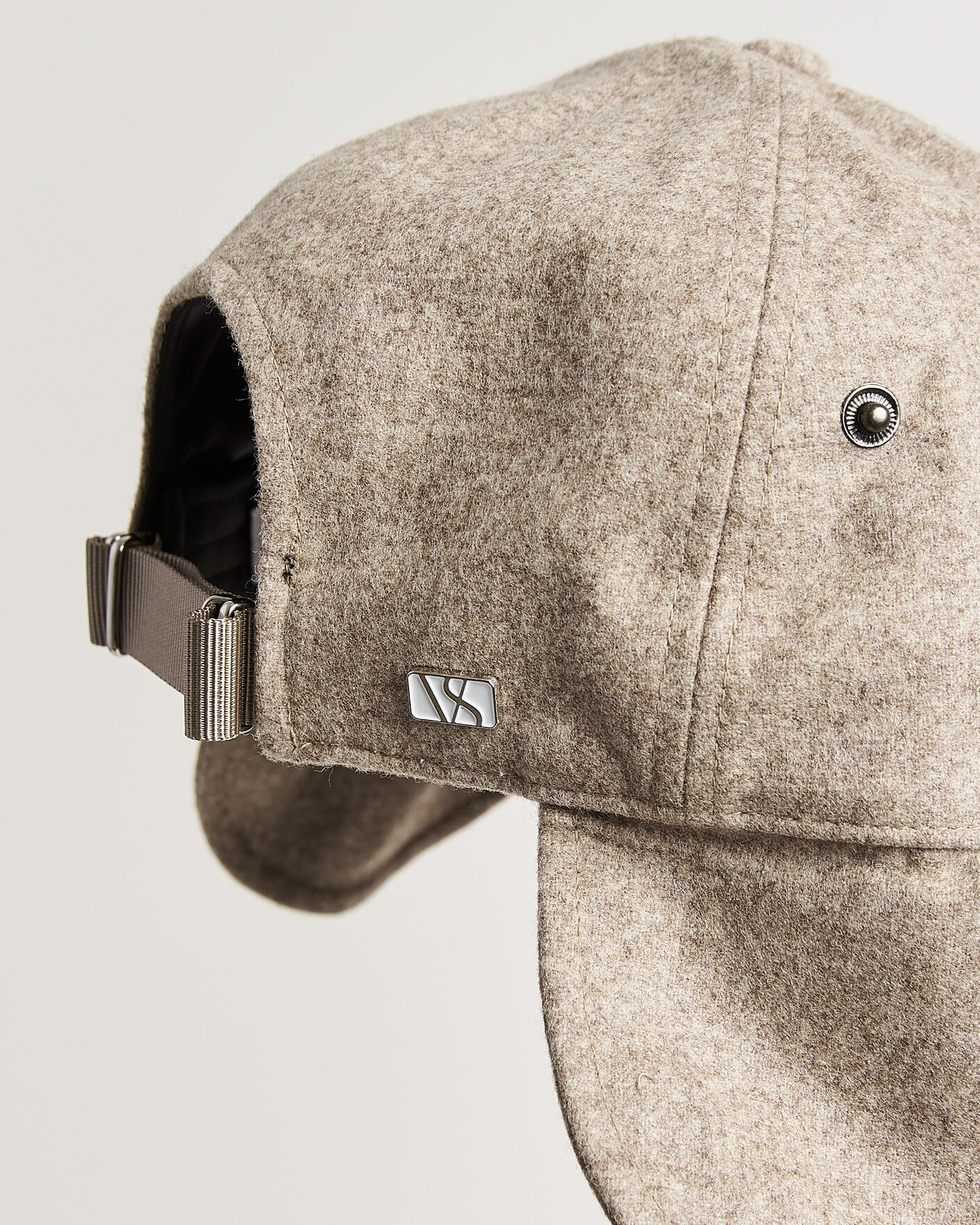 Herren | Hüte & Mützen | Varsity Headwear | Merino Wool Earflap Baseball Cap Umber Beige